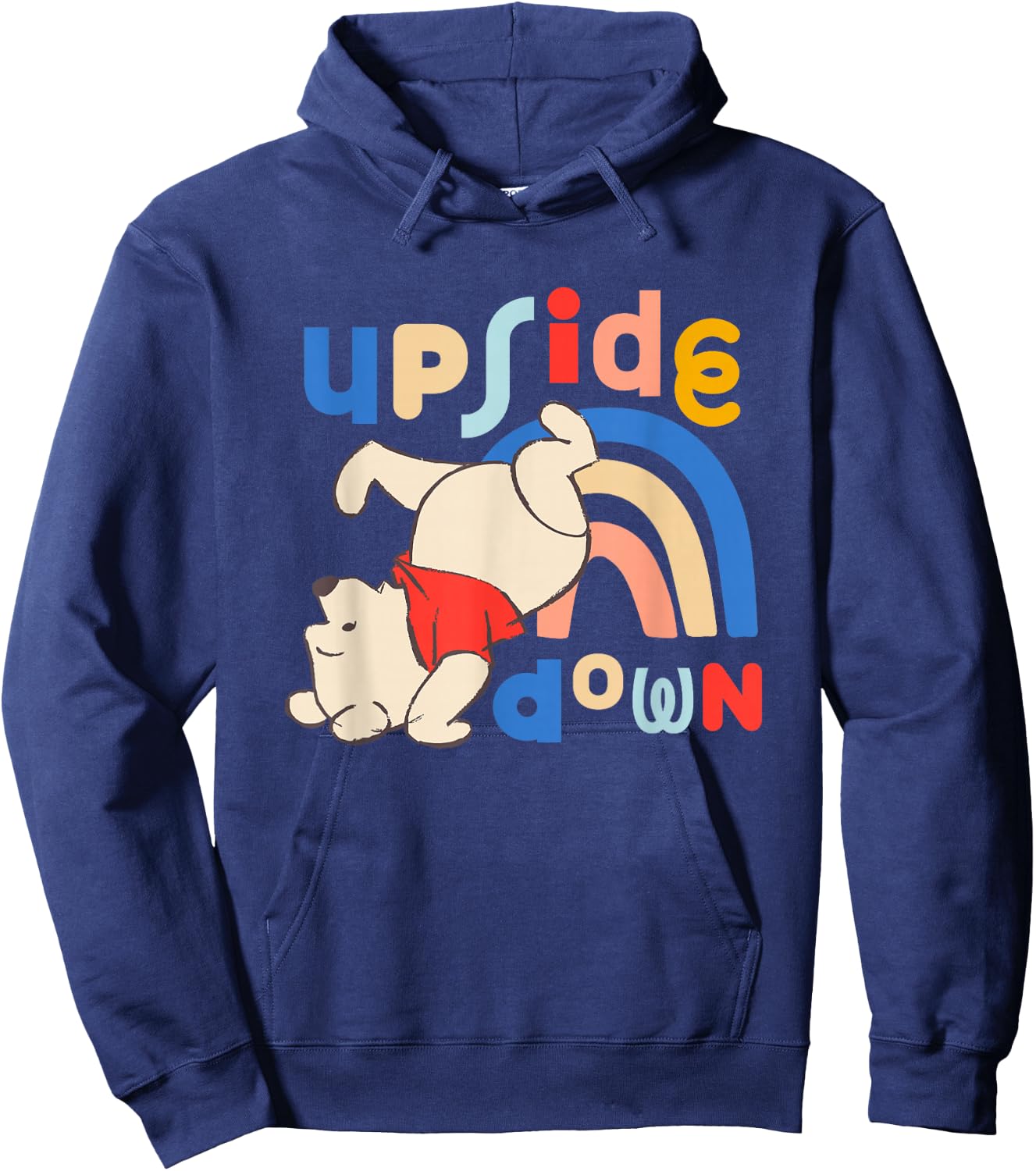 Disney Winnie the Pooh Upside Down Rainbow Bear Hoodie - Hoodie | Navy