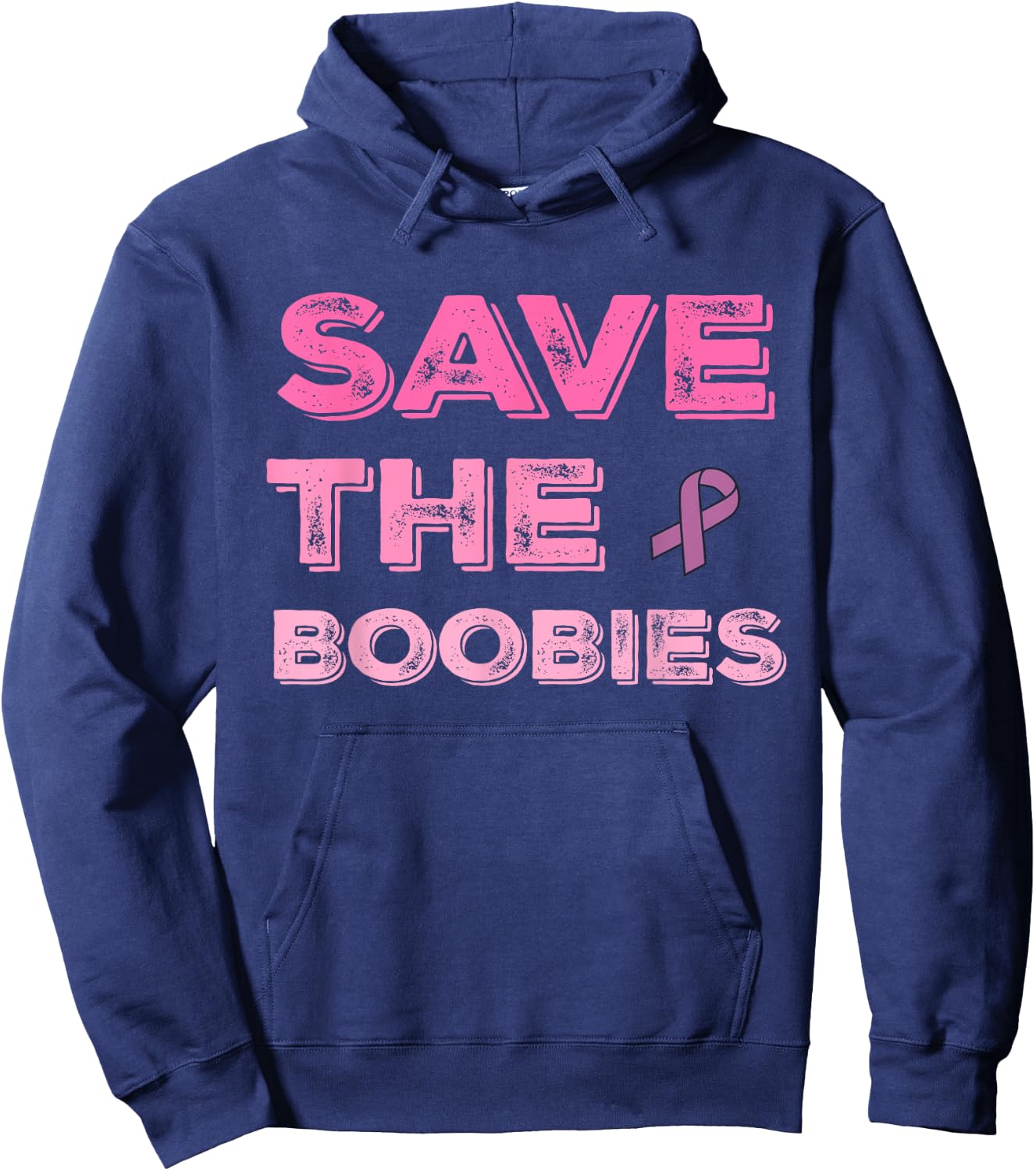 Breast Cancer Awareness Month Save The Boobies Hoodie - Hoodie | Navy