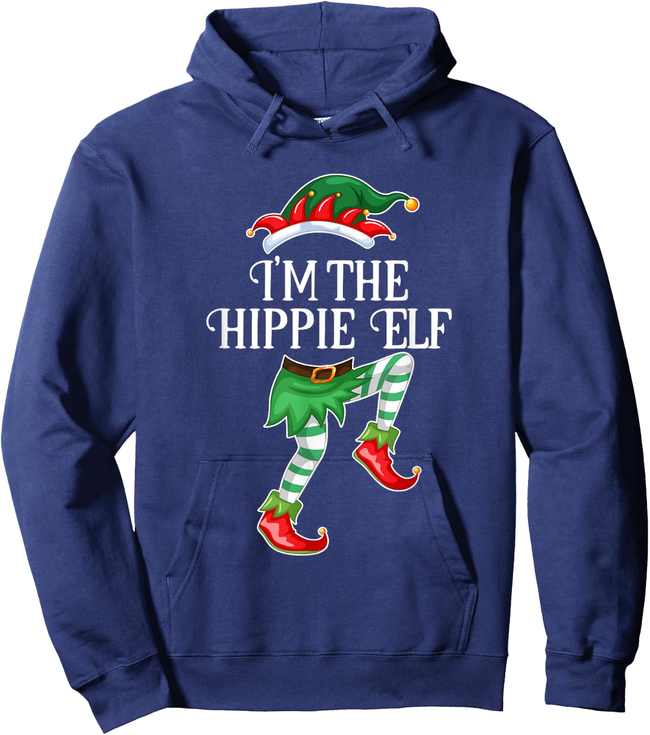 I'm the Hippie Elf Christmas Matching Family Group Gift Hoodie - Hoodie | Navy