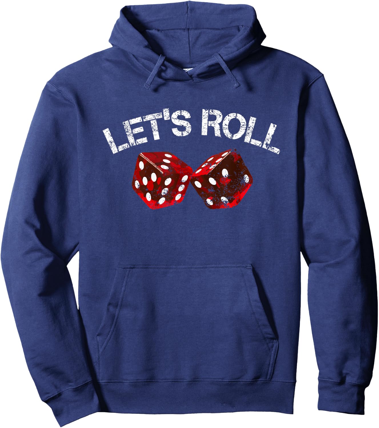 Let's Roll Funny Red Dice Craps Game Night Hoodie - Hoodie | Navy