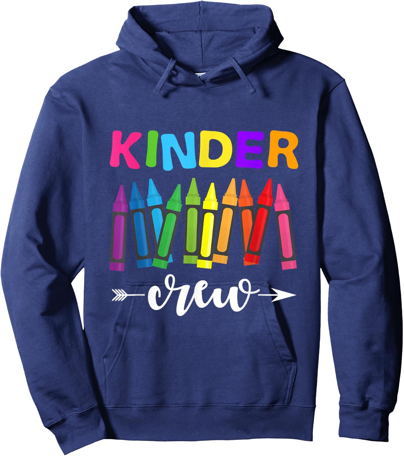 Kinder Crew Kindergarten Teacher 1st Day of School Hoodie - Hoodie | Navy