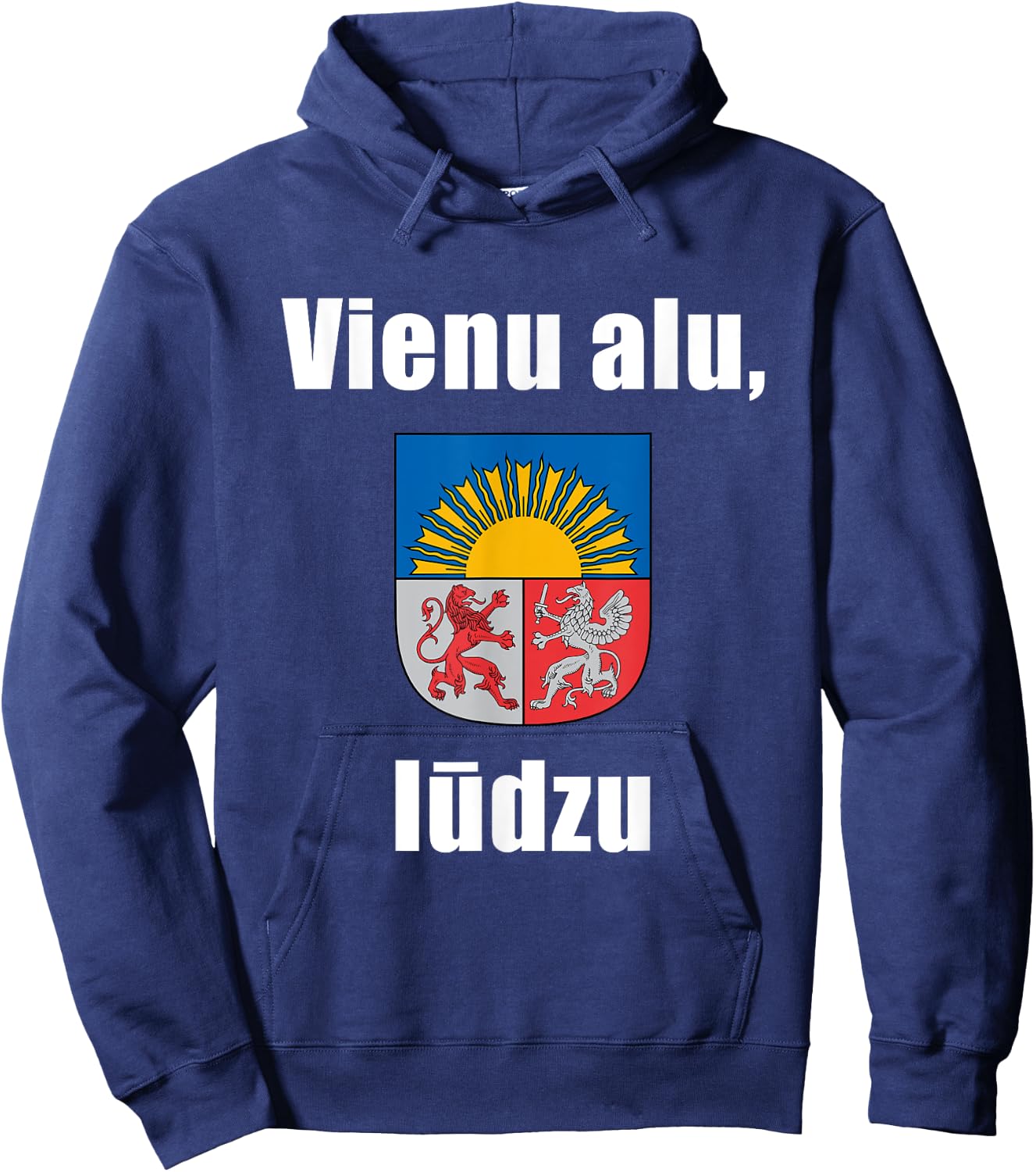 One Beer Please In Latvian Shirt Funny Latvia Souvenir Gift Hoodie - Hoodie | Navy