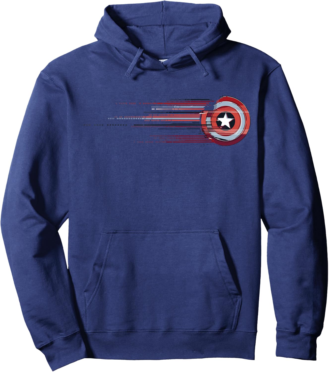 Marvel Captain America Shield Glitch Stripes Hoodie - Hoodie | Navy