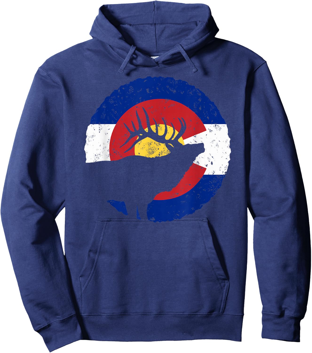 Colorado Elk Hunting: CO State Flag Hunter Hoodie - Hoodie | Navy