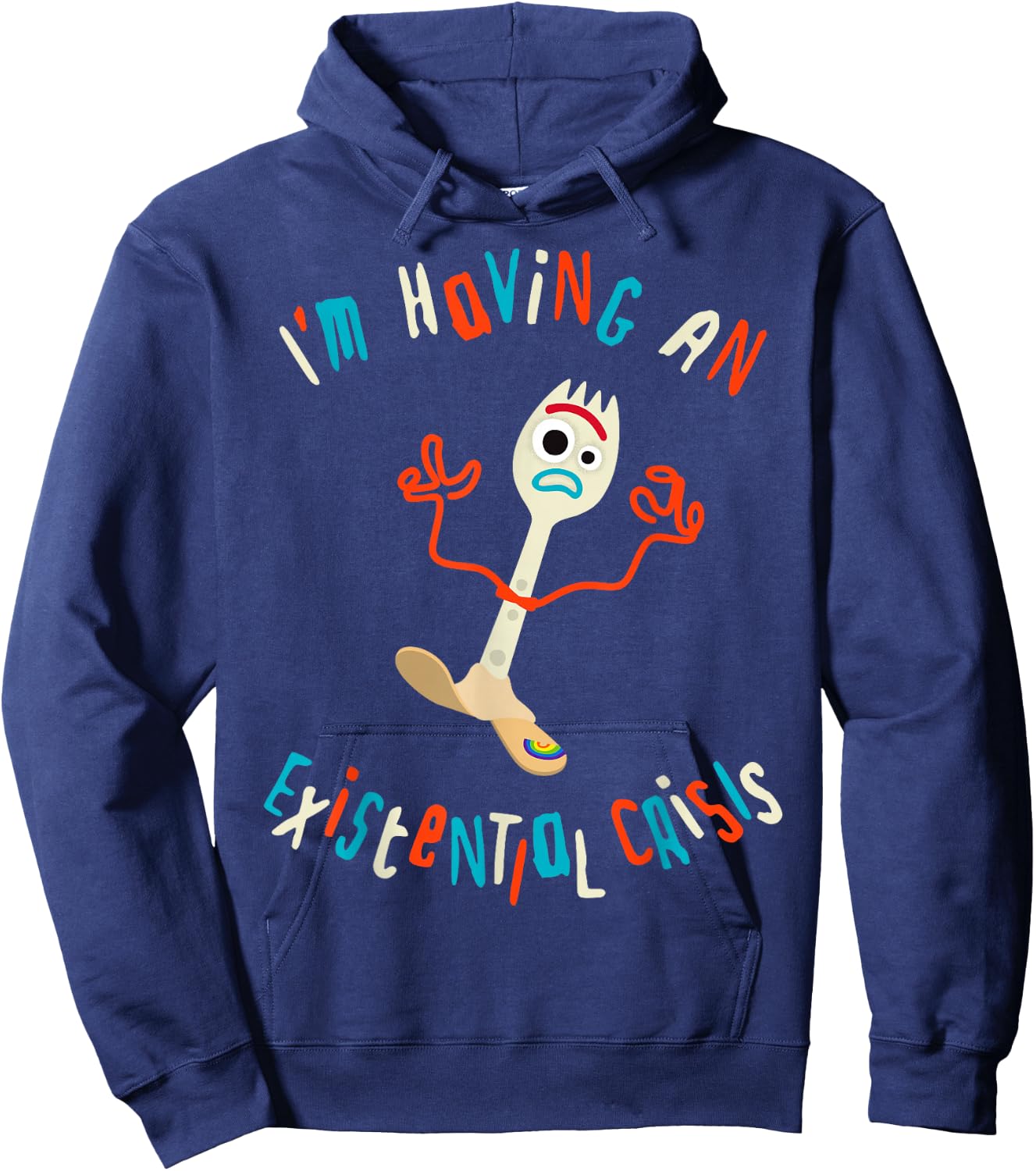 Disney Pixar Toy Story 4 Forky Existential Crisis Hoodie - Hoodie | Navy