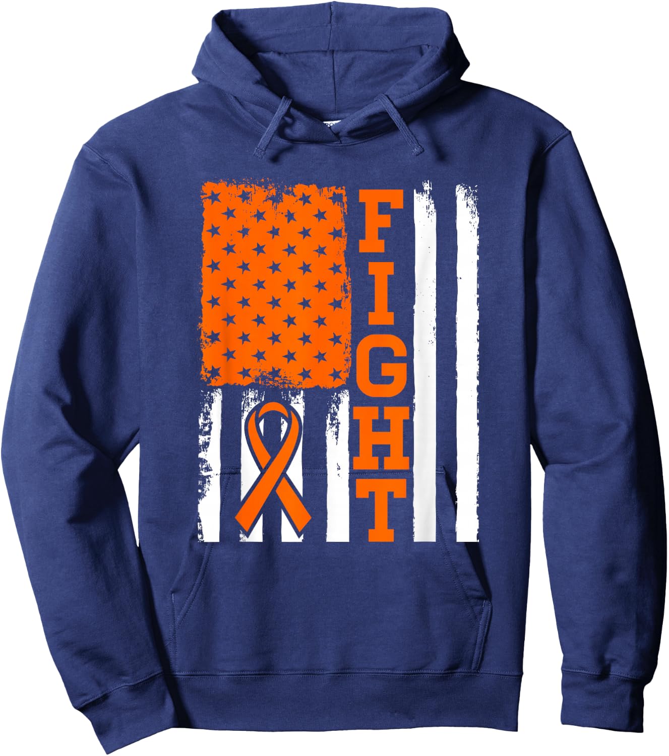 Fight Flag - Leukemia Cancer Shirt Gift Leukemia Fighter Hoodie - Hoodie | Navy
