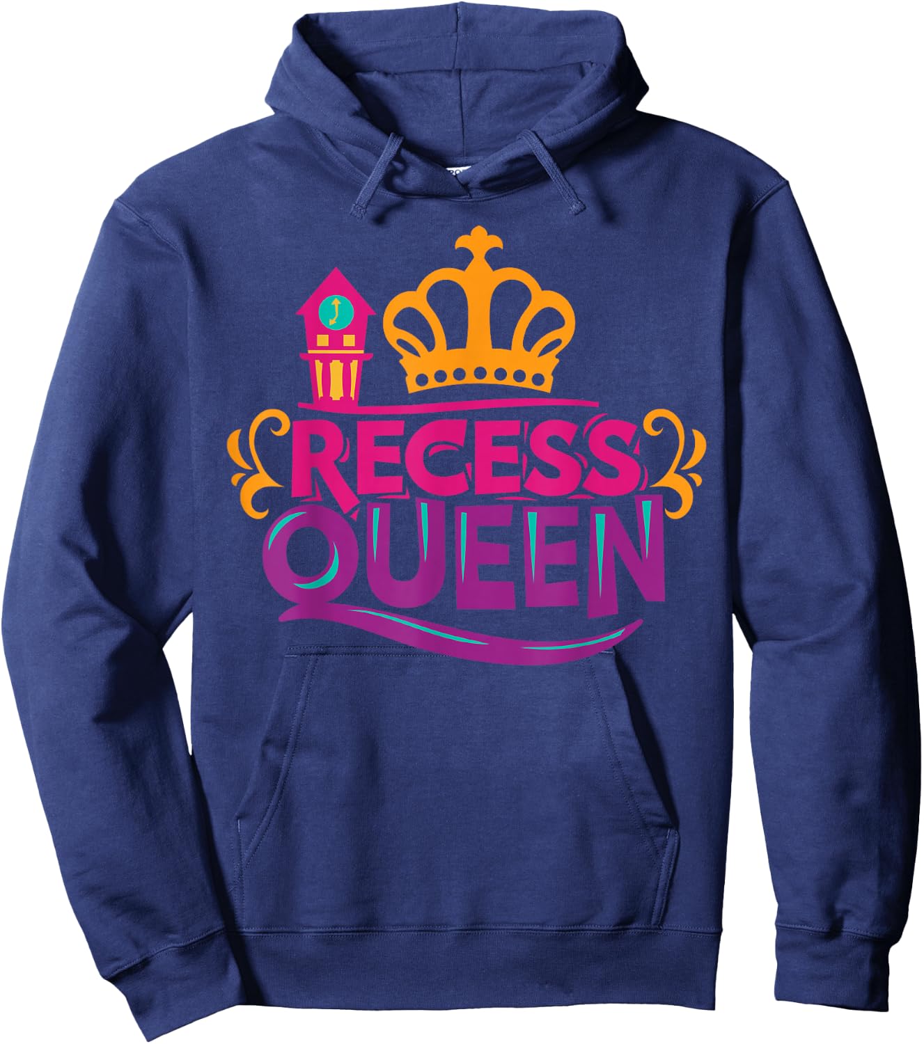 Recess Queen Back To School Student Girl Gift 1st 2nd Grade Hoodie - Hoodie | Navy