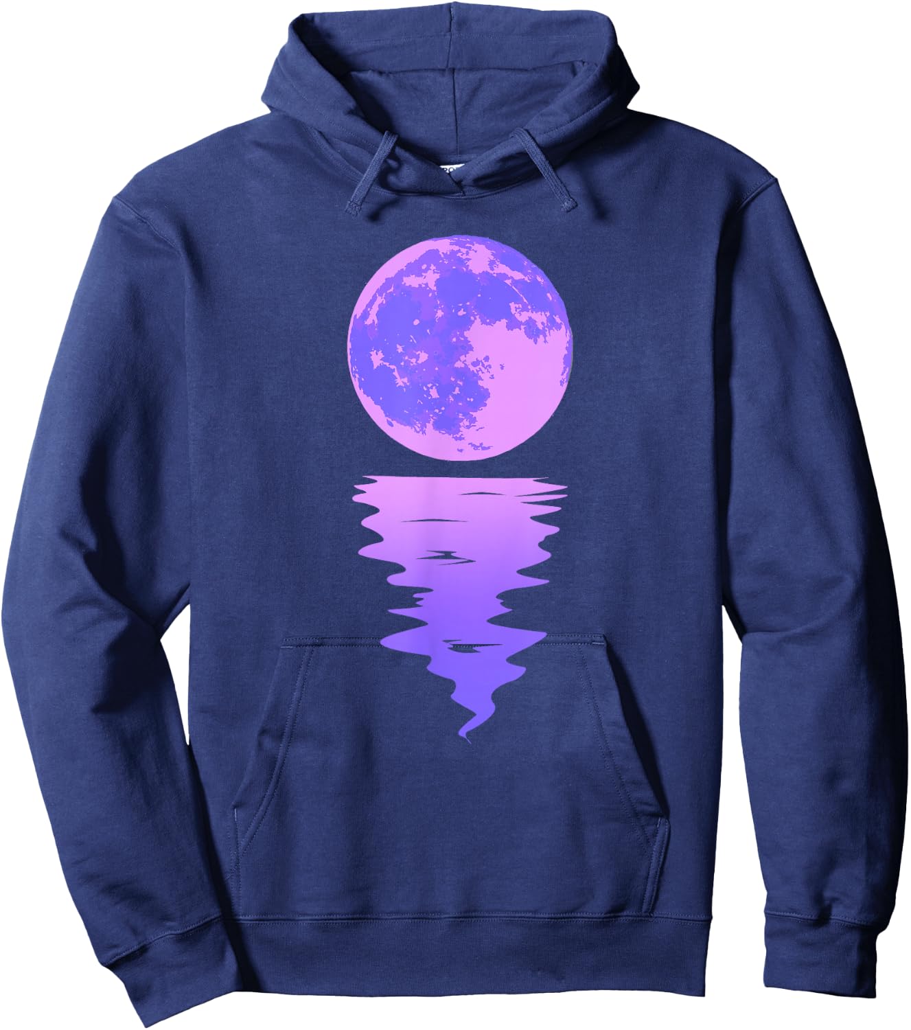 Vaporwave Aesthetic Purple Moon Pastel Moonlight Graphic Hoodie - Hoodie | Navy