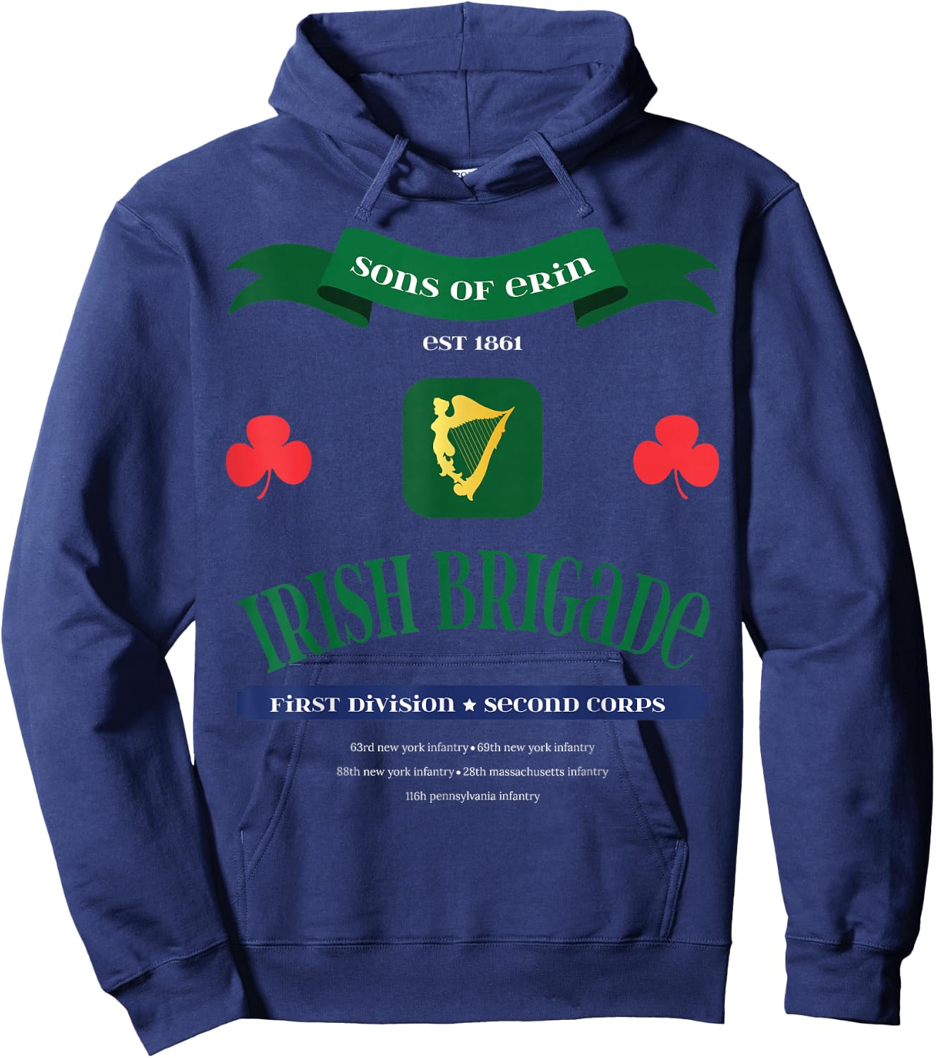 Irish Brigade American Civil War Hoodie - Hoodie | Navy
