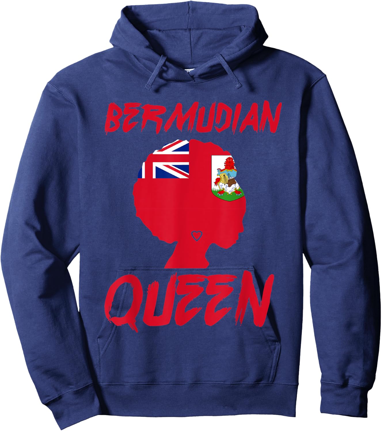 Bermudian Queen Bermuda Flag Afro Pride Proud Culture Pride Hoodie - Hoodie | Navy
