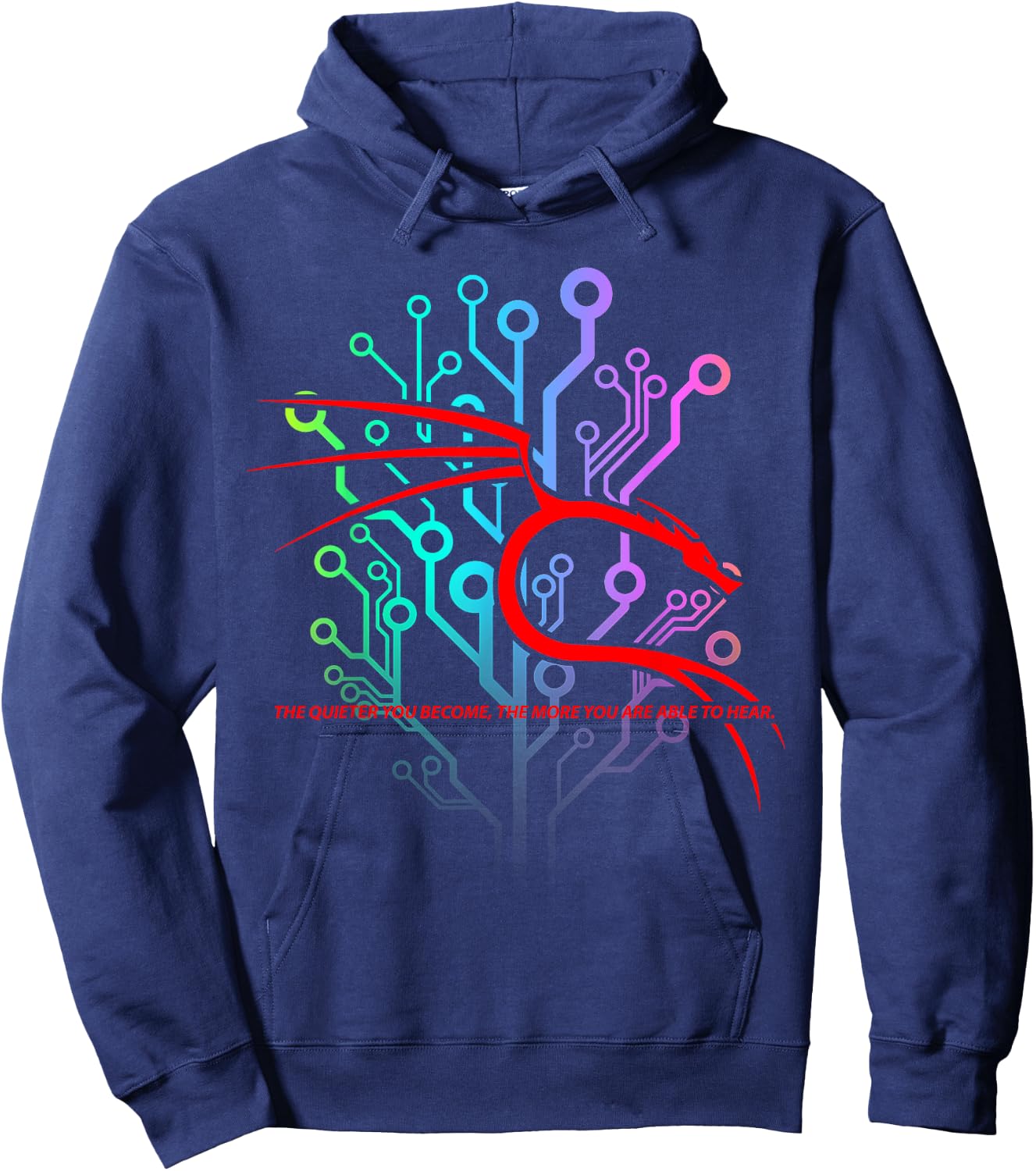 Backtrack Kali Linux design with Dragon and Tagline Hoodie - Hoodie | Navy