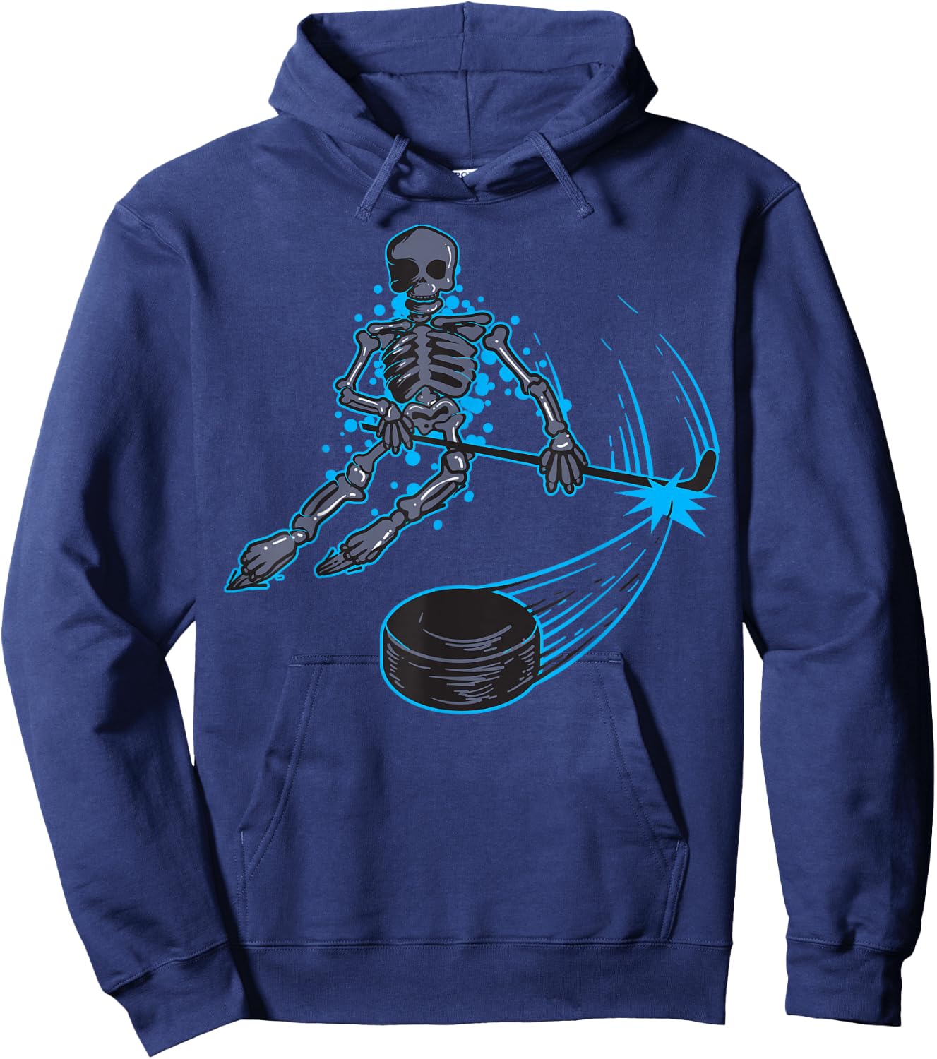 Funny Skeleton Playing Ice Hockey - Cool Skull Gift Hoodie - Hoodie | Navy