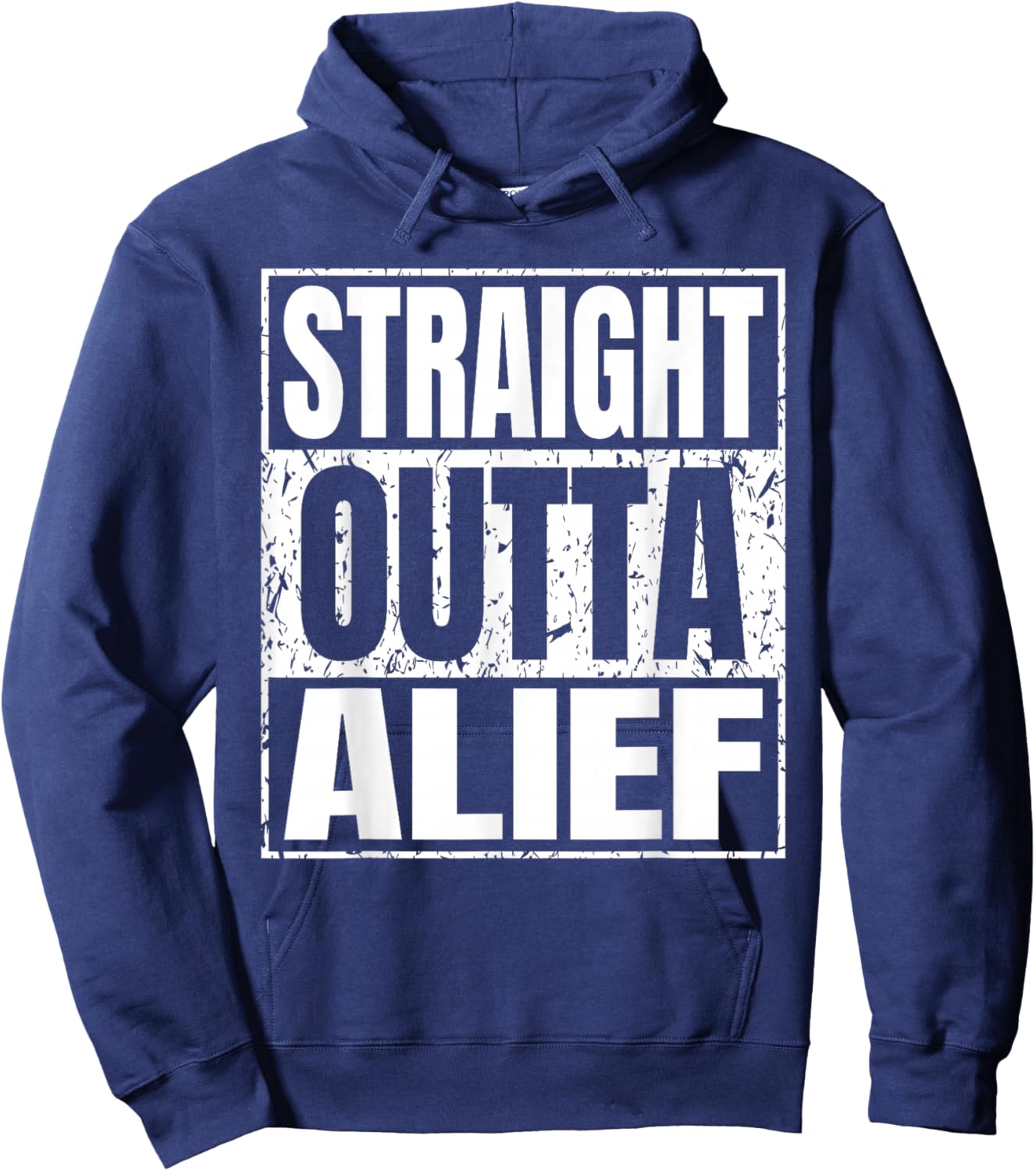 Straight Outta Alief Vintage Funny Gifts Motivational Hoodie - Hoodie | Navy