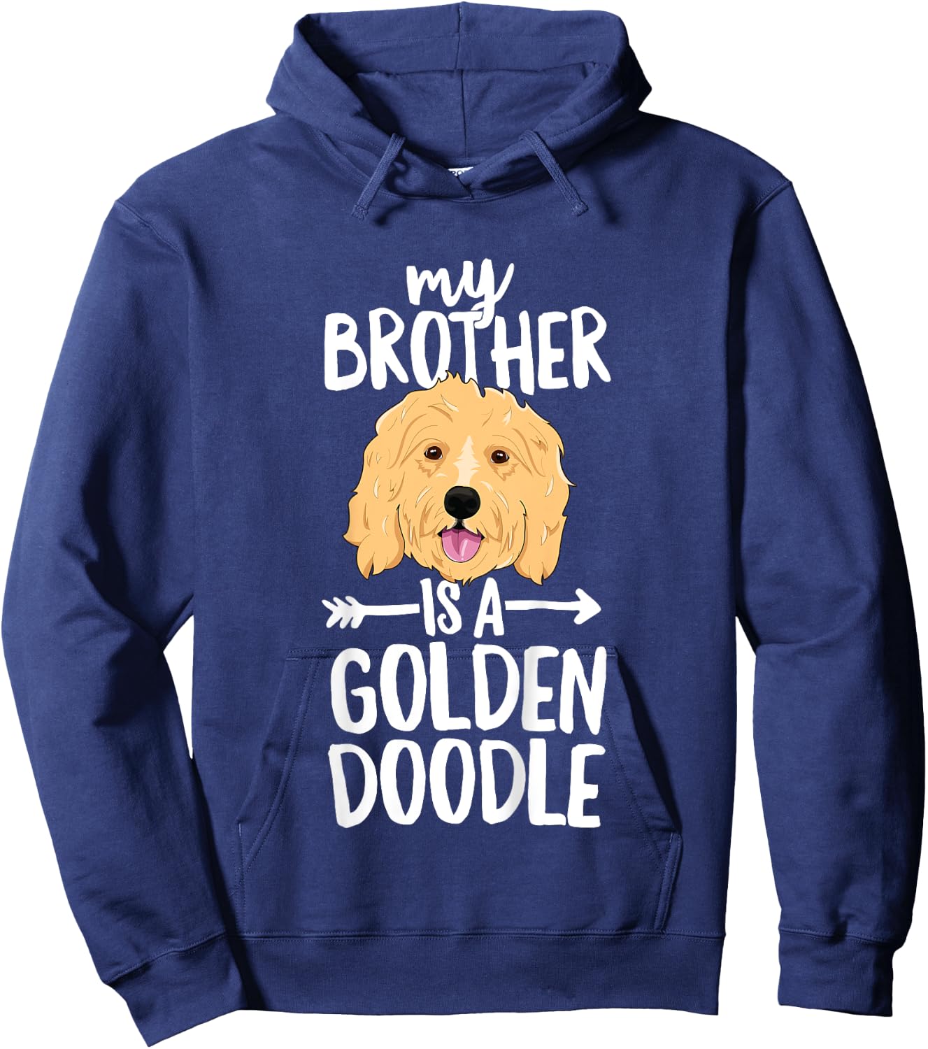 Kids My Brother Is A Goldendoodle Boy Girl Dog Family Hoodie - Hoodie | Navy