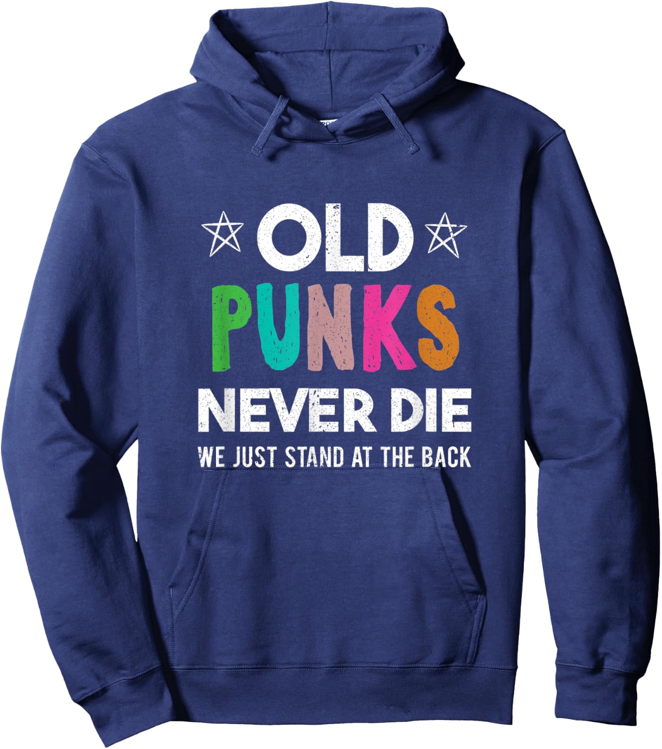 Old Punks Never Die Punk Rock Music Vintage Band Gift Hoodie - Hoodie | Navy