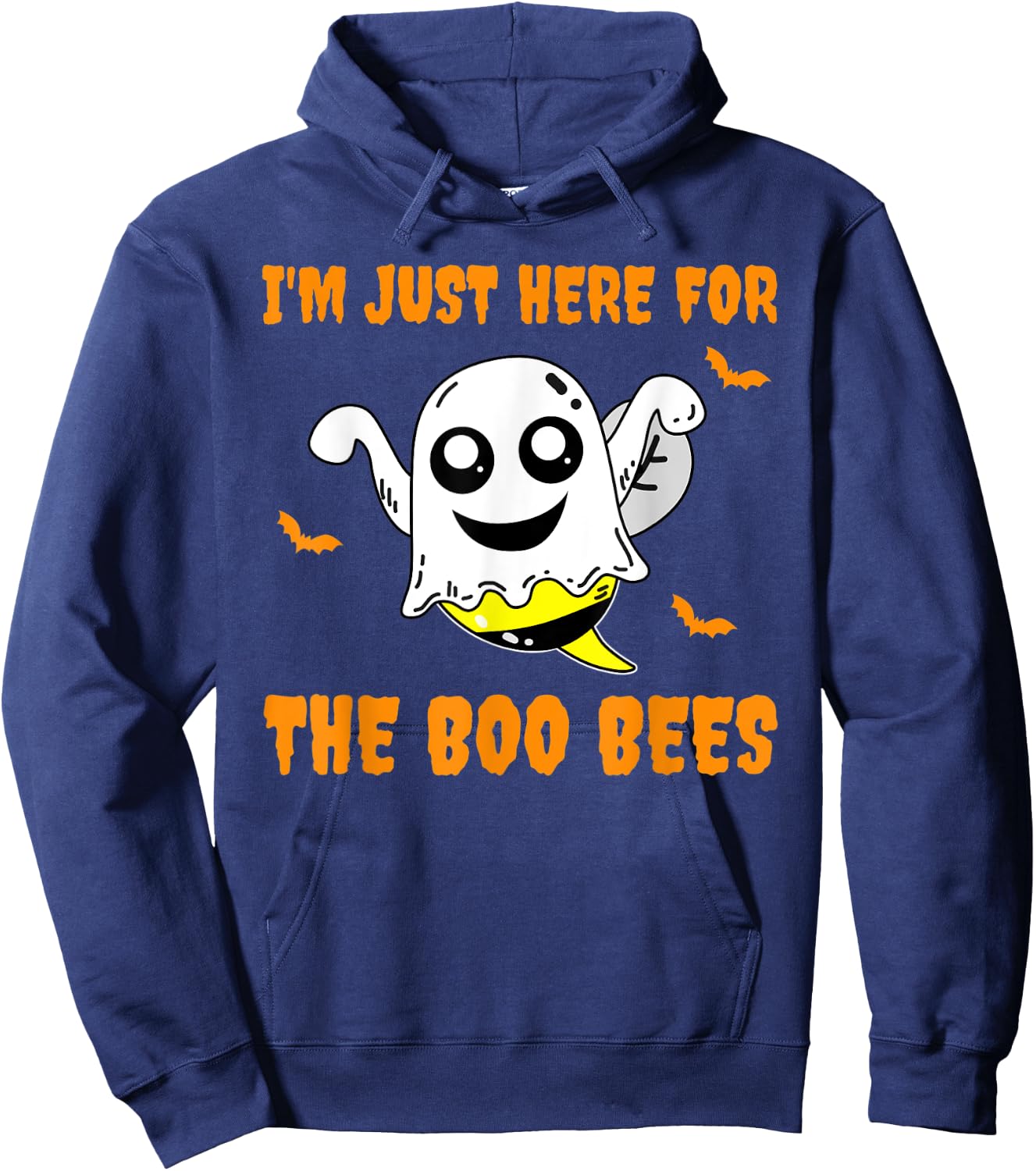 I'm Just Here For The Boo Bees Halloween Apparel Hoodie - Hoodie | Navy