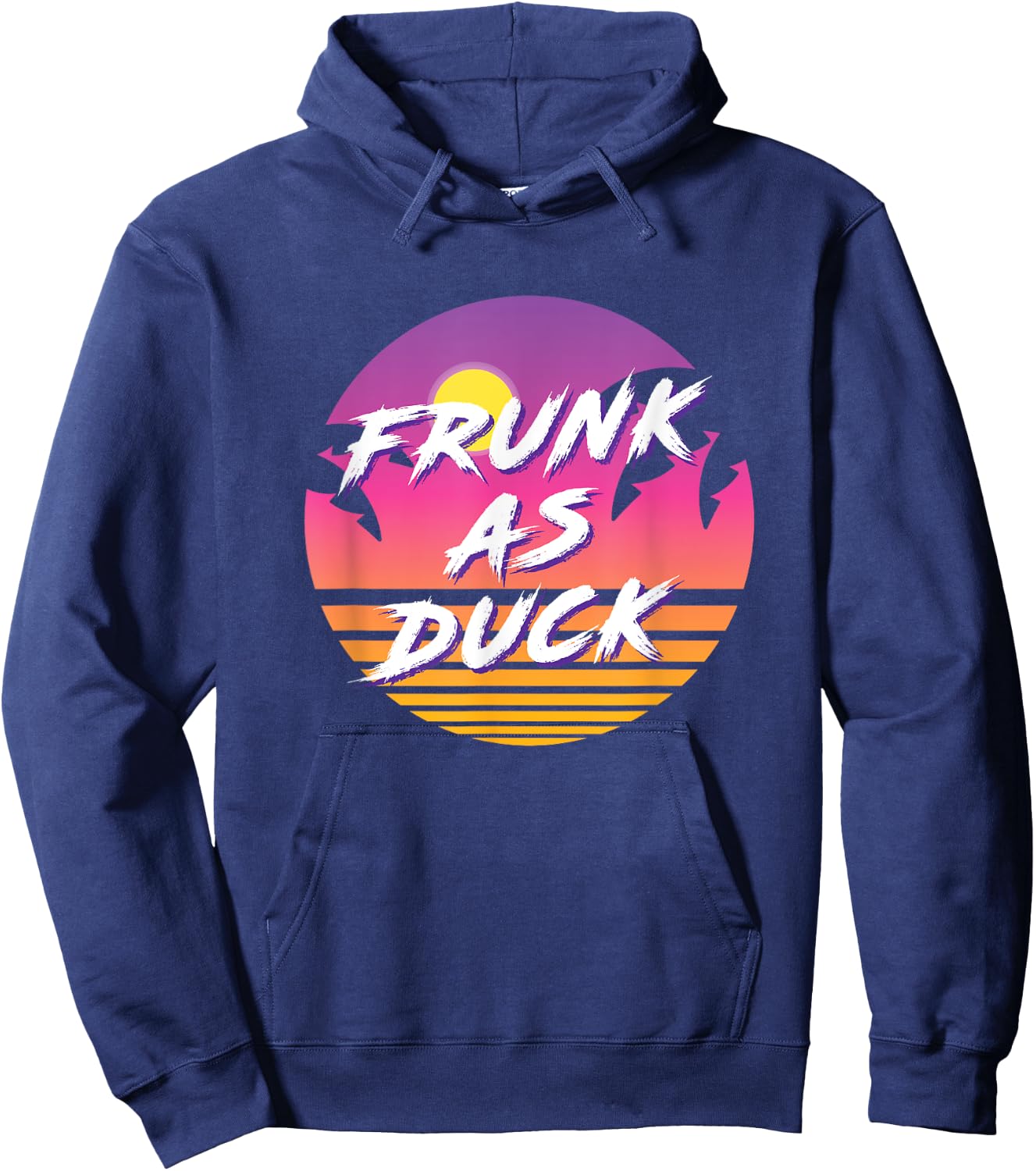 Frunk as Duck, Beer Drinking Drunk Party 1980s Colorful Rad Hoodie - Hoodie | Navy