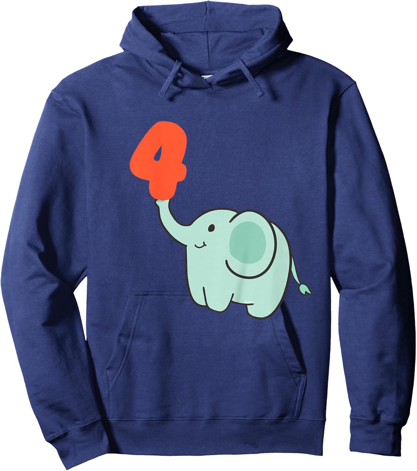 4th Birthday Gift Toddler Elephant 4 Years Hoodie - Hoodie | Navy