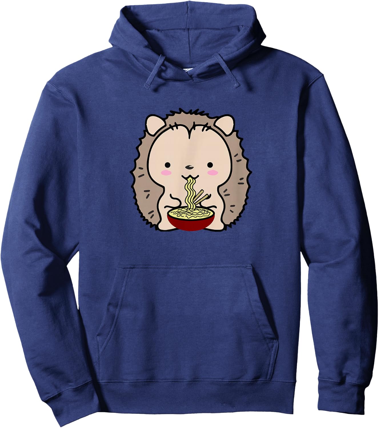 Hedgehog Eating Ramen Noodle Soup Cute Shirt Hoodie - Hoodie | Navy