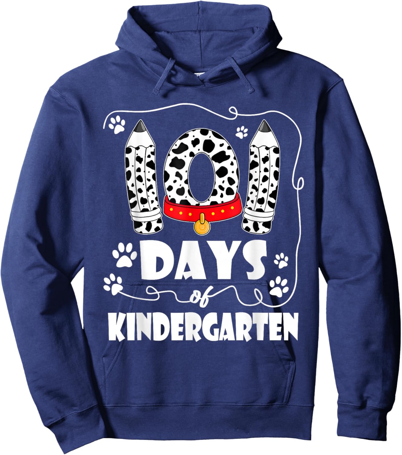 101 Days Kindergarten School 100 Days Dog 100th Day Students Hoodie - Hoodie | Navy