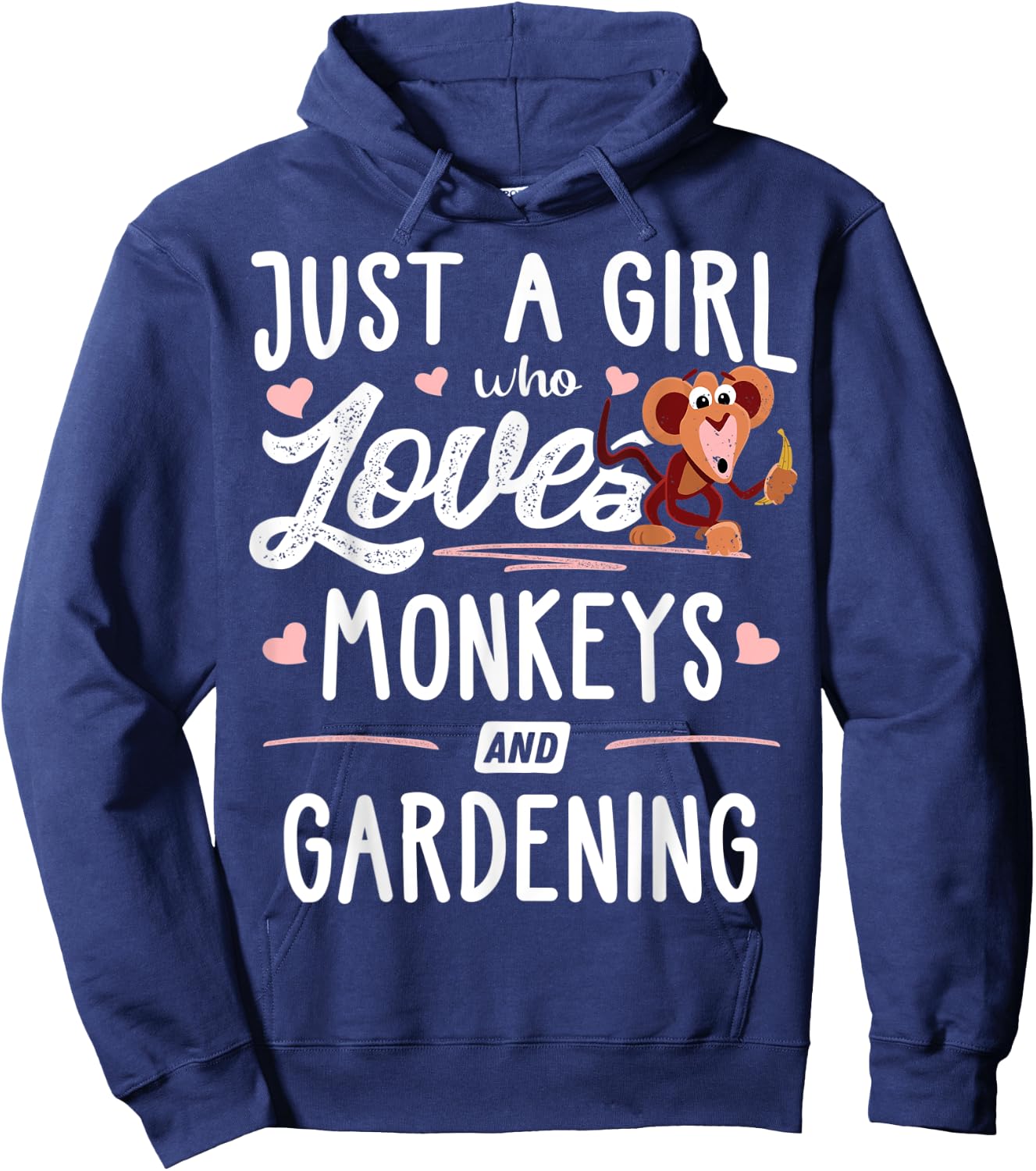 Just A Girl Who Loves Monkeys And Gardening Gift Women Hoodie - Hoodie | Navy