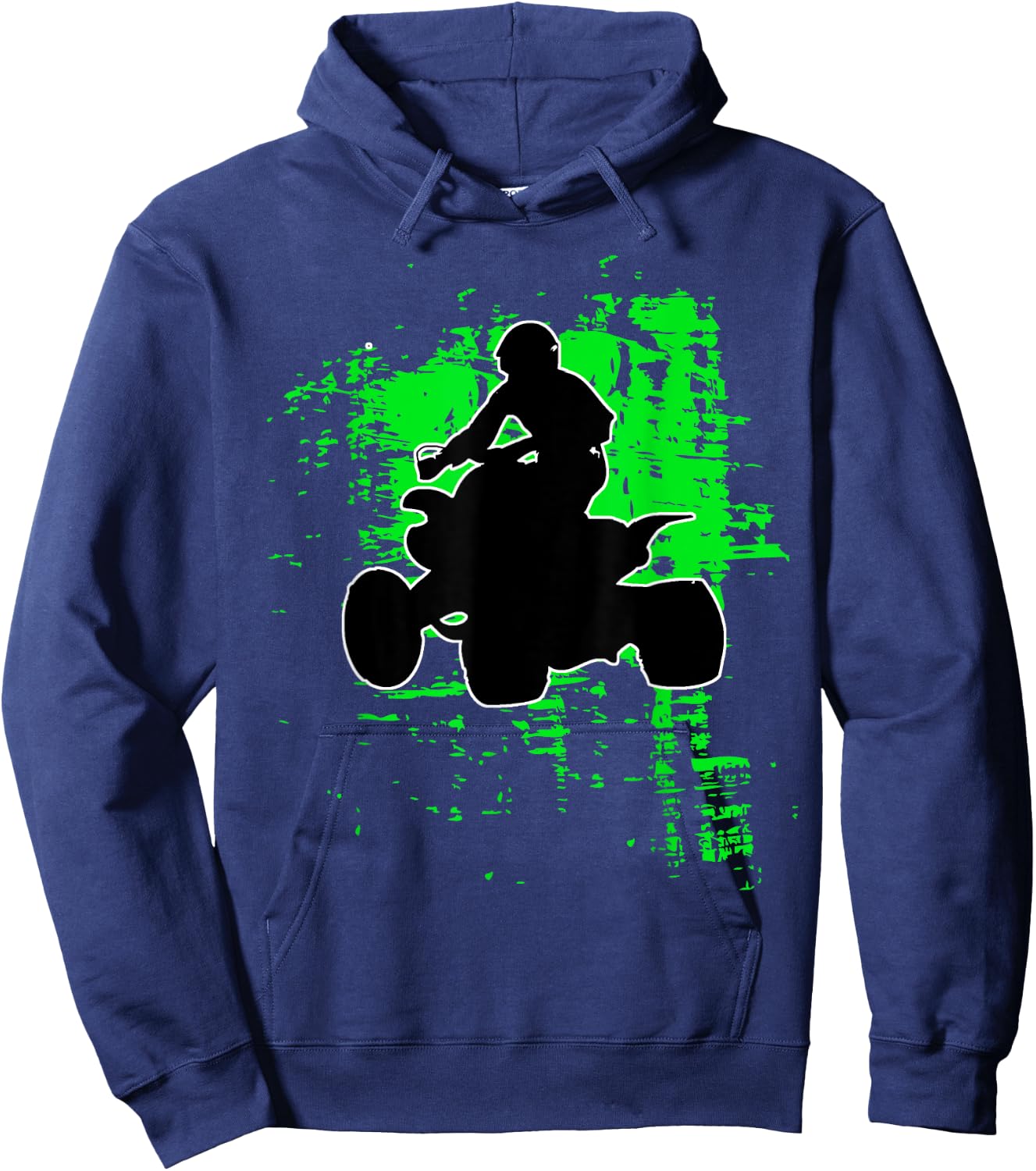 Green Splatter Quad Bike ATV Shirt Four Wheeler Brap T Shirt Hoodie - Hoodie | Navy