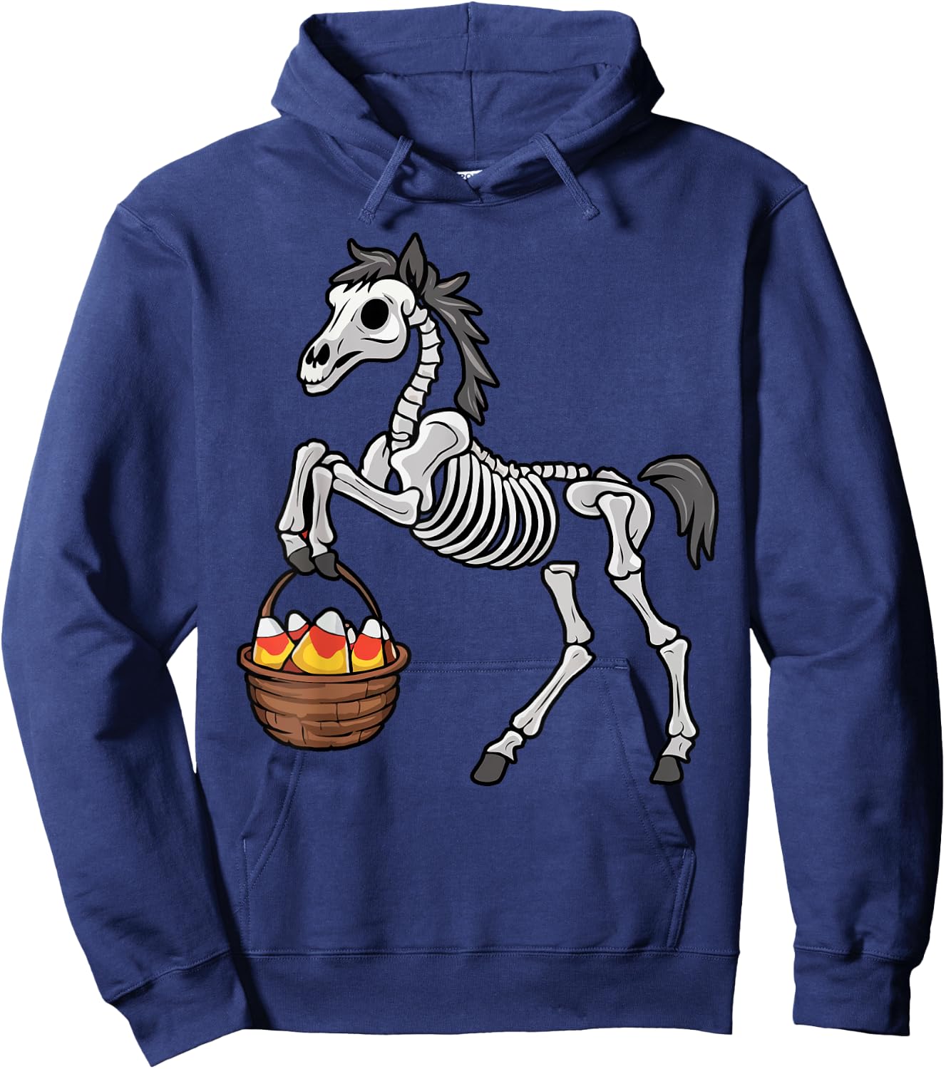 Funny Horse Lover Halloween Skeleton Spooky Candy Corn Hoodie - Hoodie | Navy