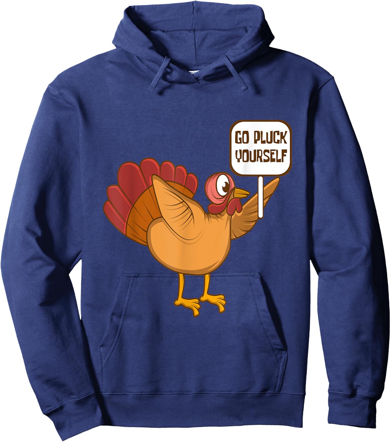 Go Pluck Yourself Demonstrating Turkey Thanksgiving Family Hoodie - Hoodie | Navy