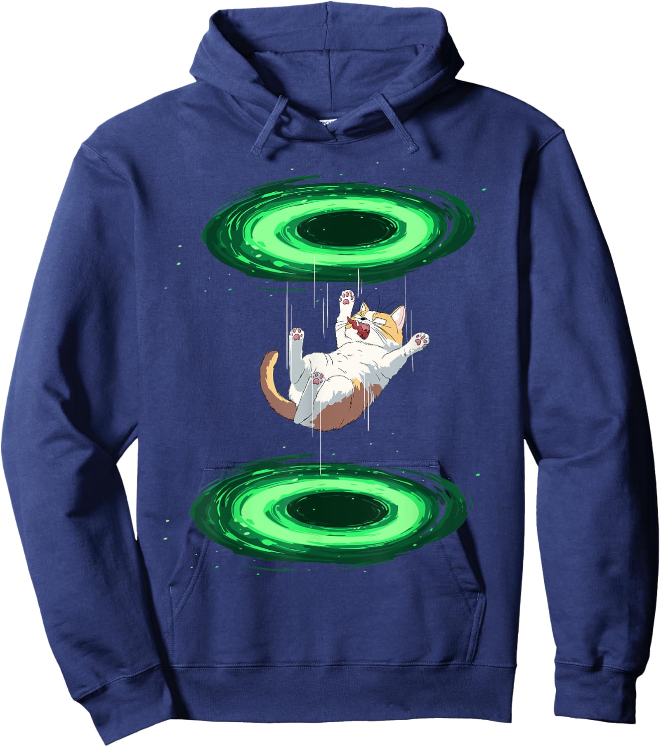 Funny Cat falls through Portal for Kitten and Cats Lovers Hoodie - Hoodie | Navy