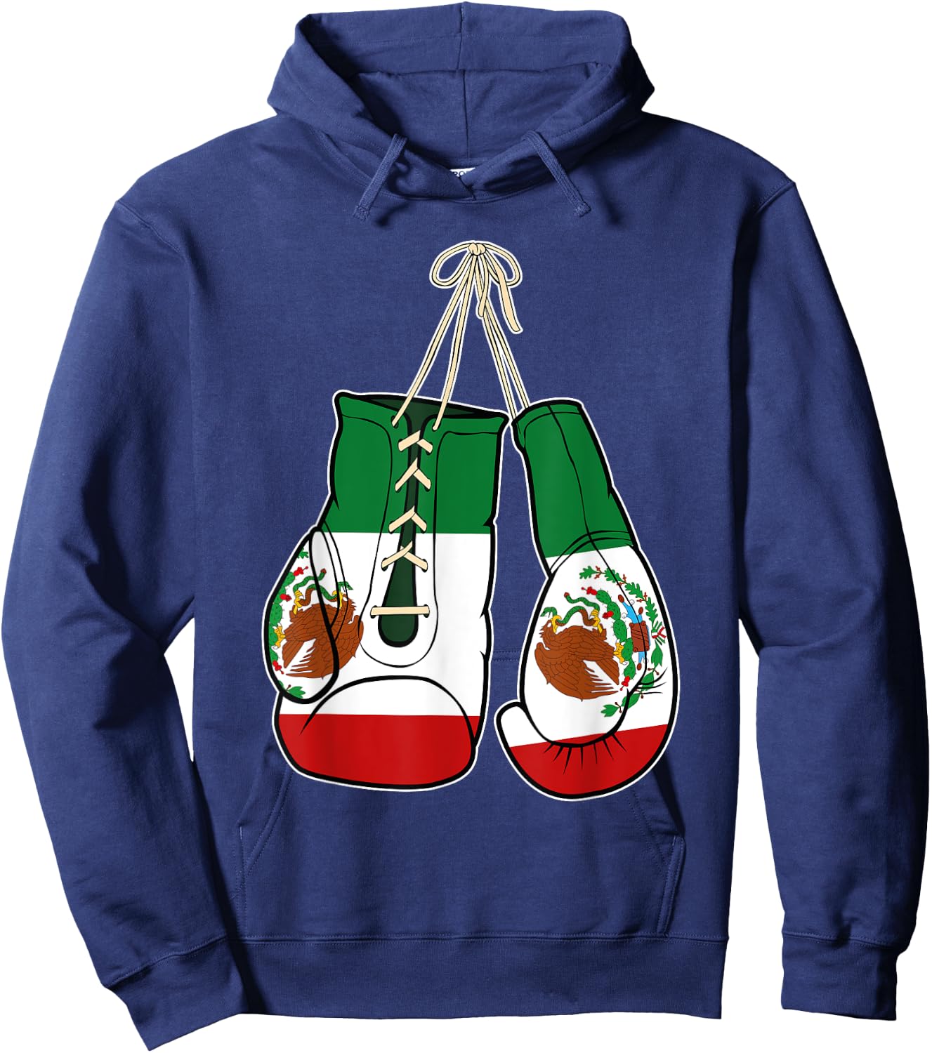 Boxing Gloves Mexico Flag Kickboxer Combat Fighter Hoodie - Hoodie | Navy
