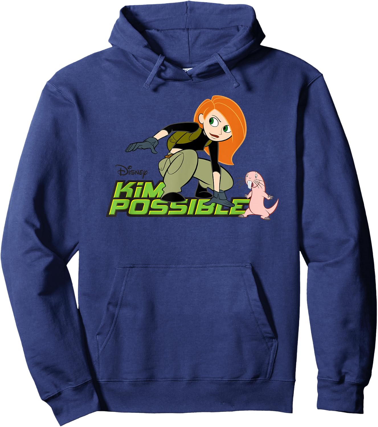 Disney Kim Possible and Rufus Animated Series Logo Hoodie - Hoodie | Navy