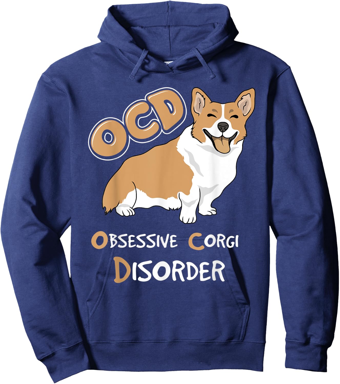 OCD Obsessive Corgi Disorder Hoodie - Hoodie | Navy