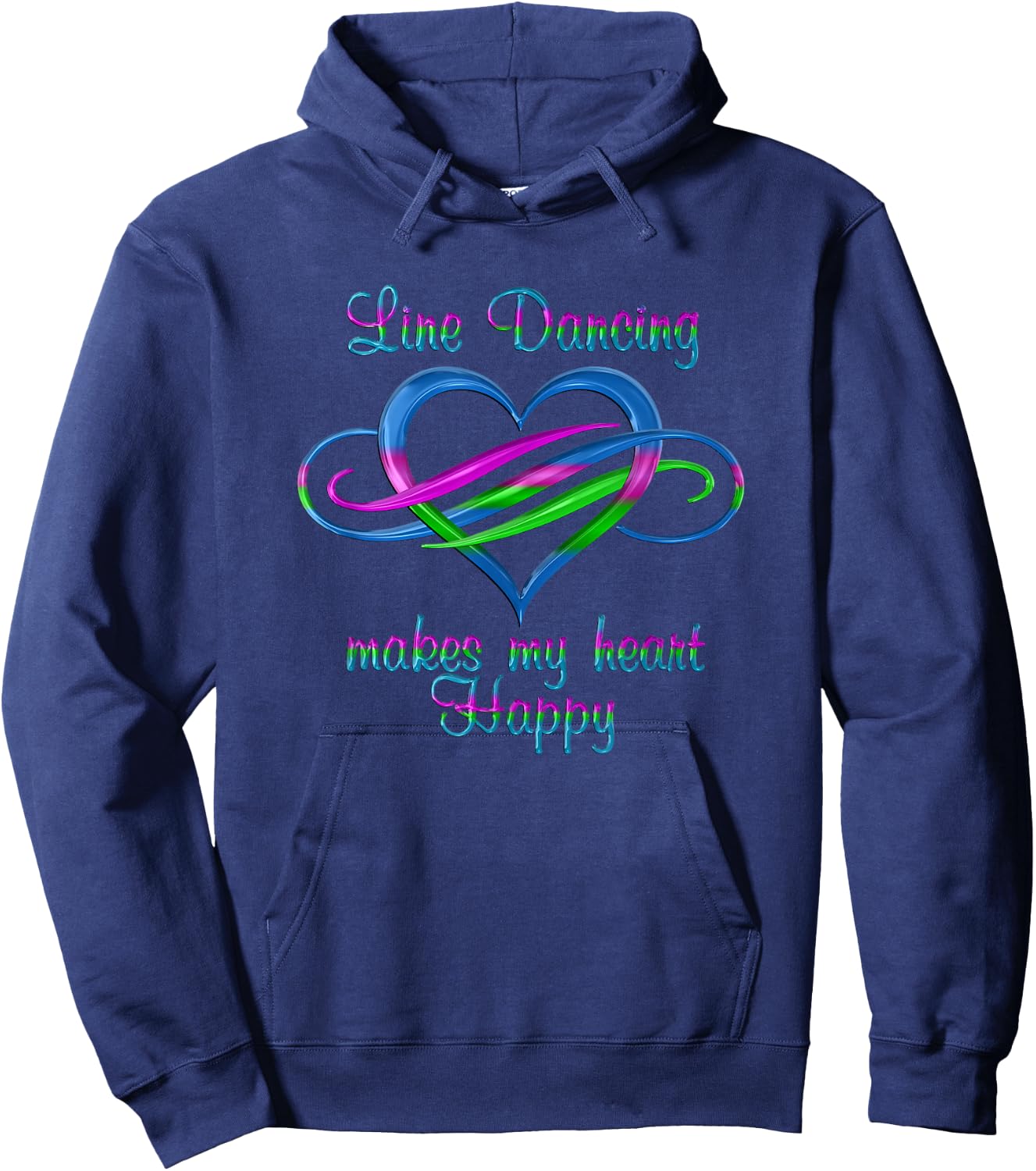 Line Dancing Makes My Heart Happy Small Hoodie - Hoodie | Navy