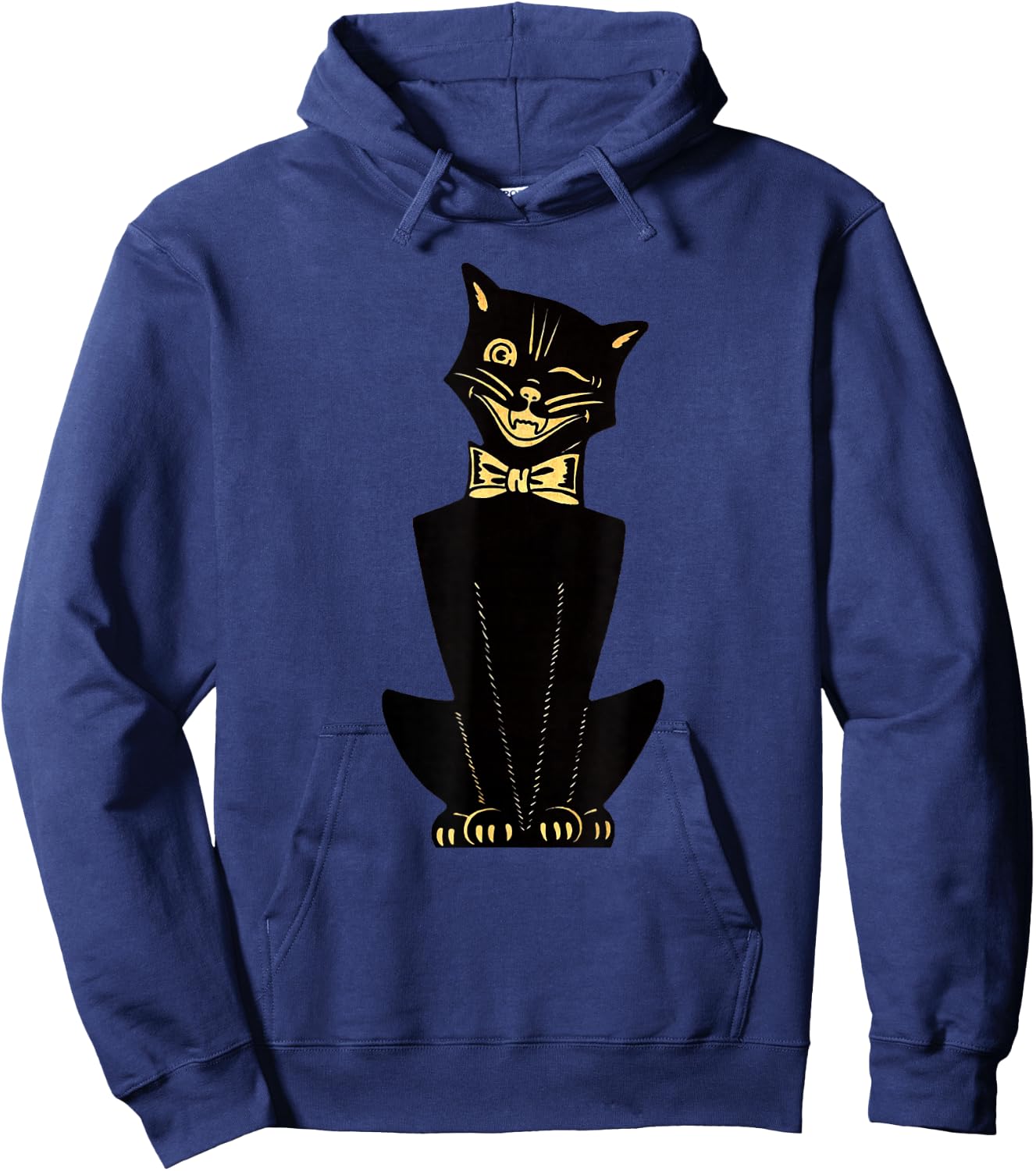 Men's Women's Vintage Halloween Cartoon Cat Hoodie - Hoodie | Navy