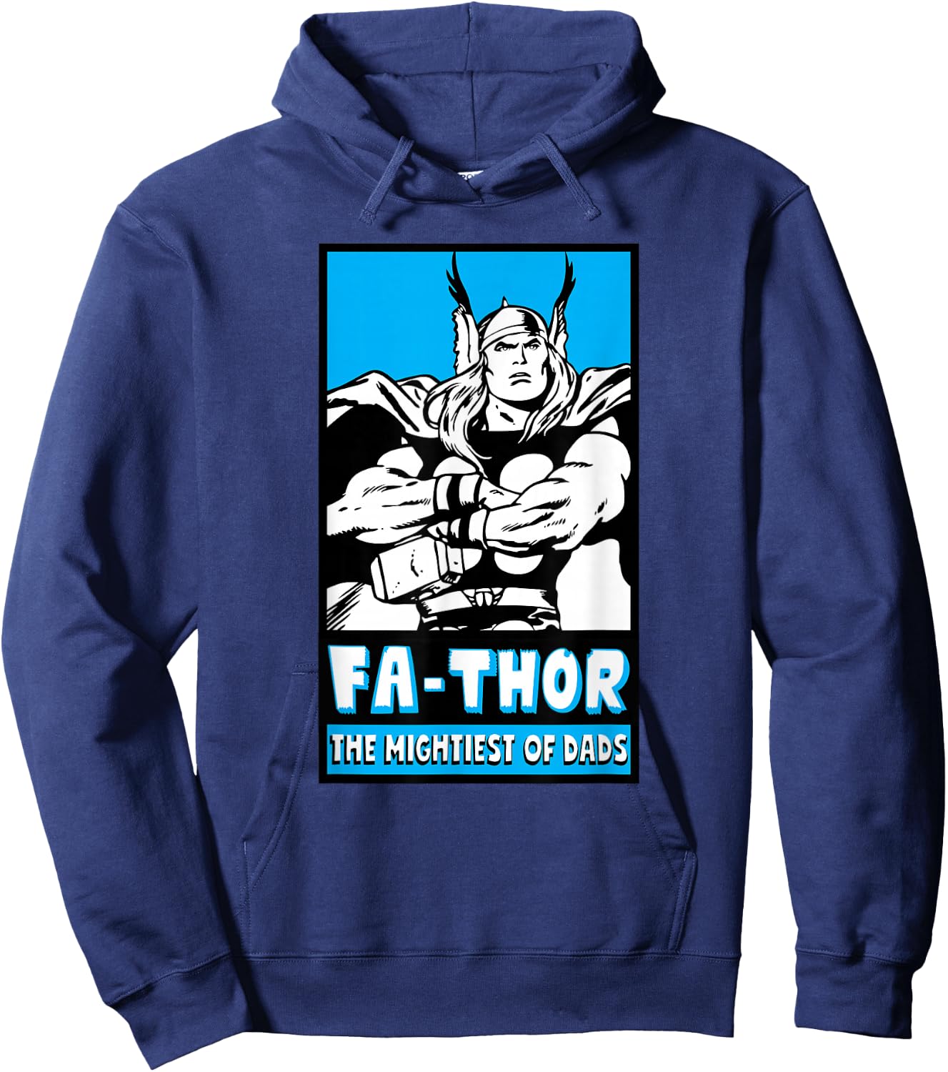 Marvel FA-Thor Mightiest of Dads Retro Poster Father's Day Hoodie - Hoodie | Navy