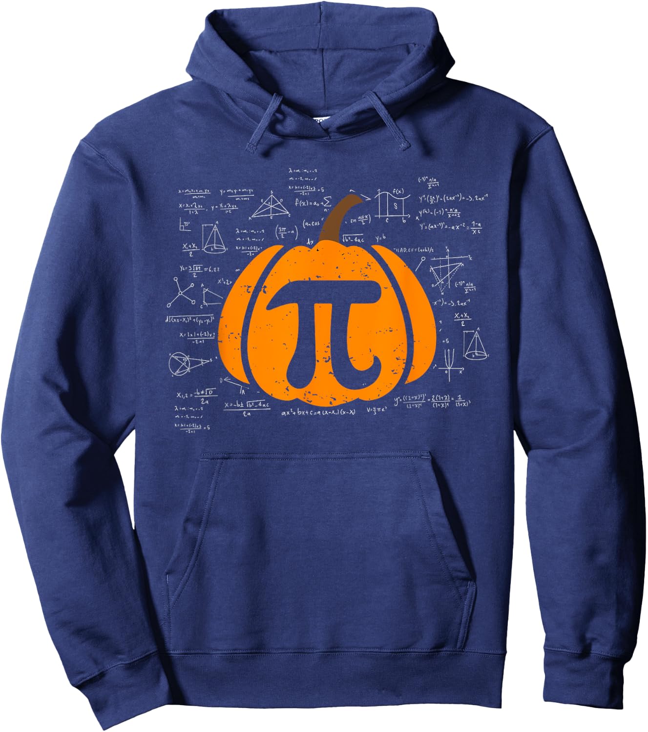 Funny Pumpkin Pie Math Teacher Halloween Thanksgiving Pi Day Hoodie - Hoodie | Navy