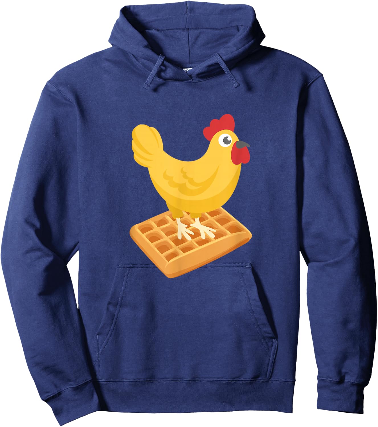 Chicken & Waffles Funny Breakfast Hoodie - Hoodie | Navy
