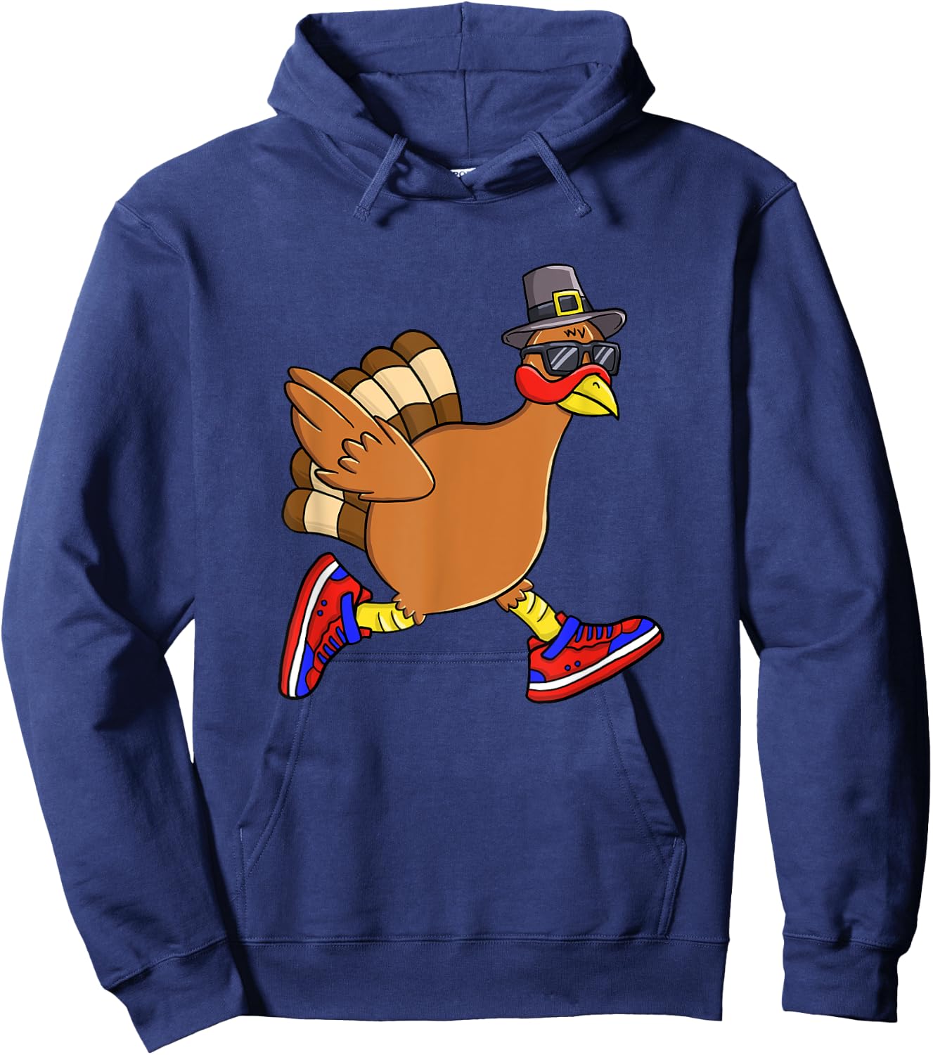 Turkey Trot Funny Thanksgiving Day Running 5K Pilgrim Gift Hoodie - Hoodie | Navy