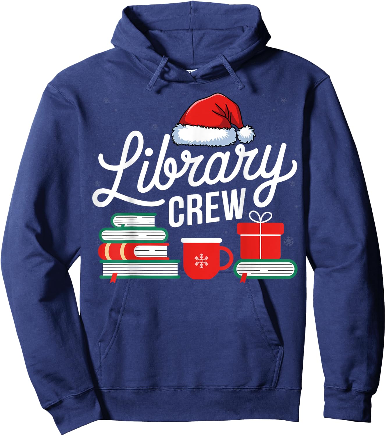 Library Crew Book Lovers Librarian Xmas Holiday Christmas Hoodie - Hoodie | Navy