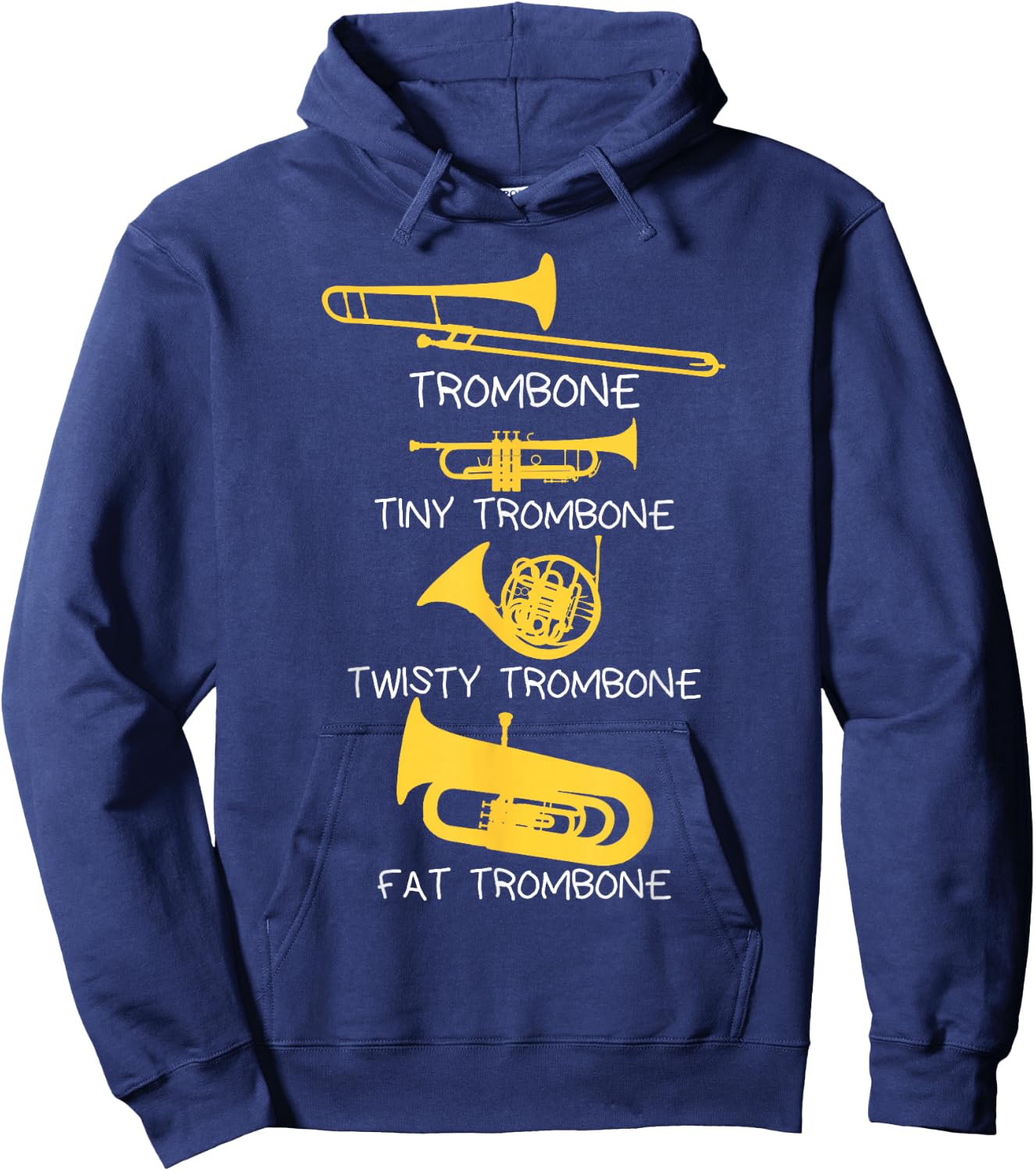 Funny Types of Trombone Player , Marching Jazz Band Hoodie - Hoodie | Navy