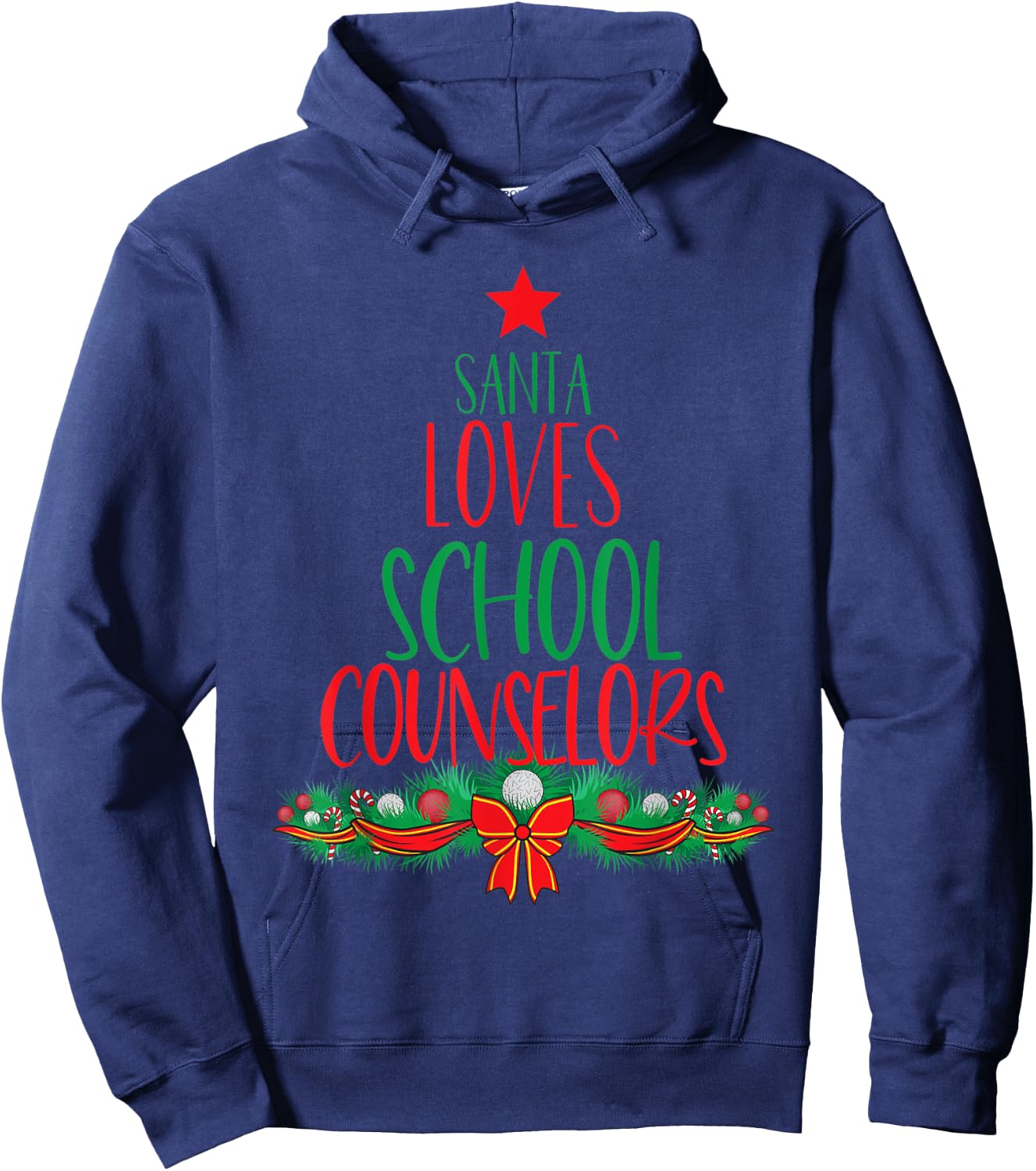 School Counselor Christmas Shirt Funny Appreciation Gift Hoodie - Hoodie | Navy