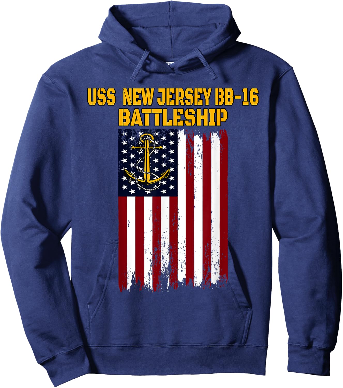 Battleship USS New Jersey BB-16 Warship Veterans Day Father Hoodie - Hoodie | Navy