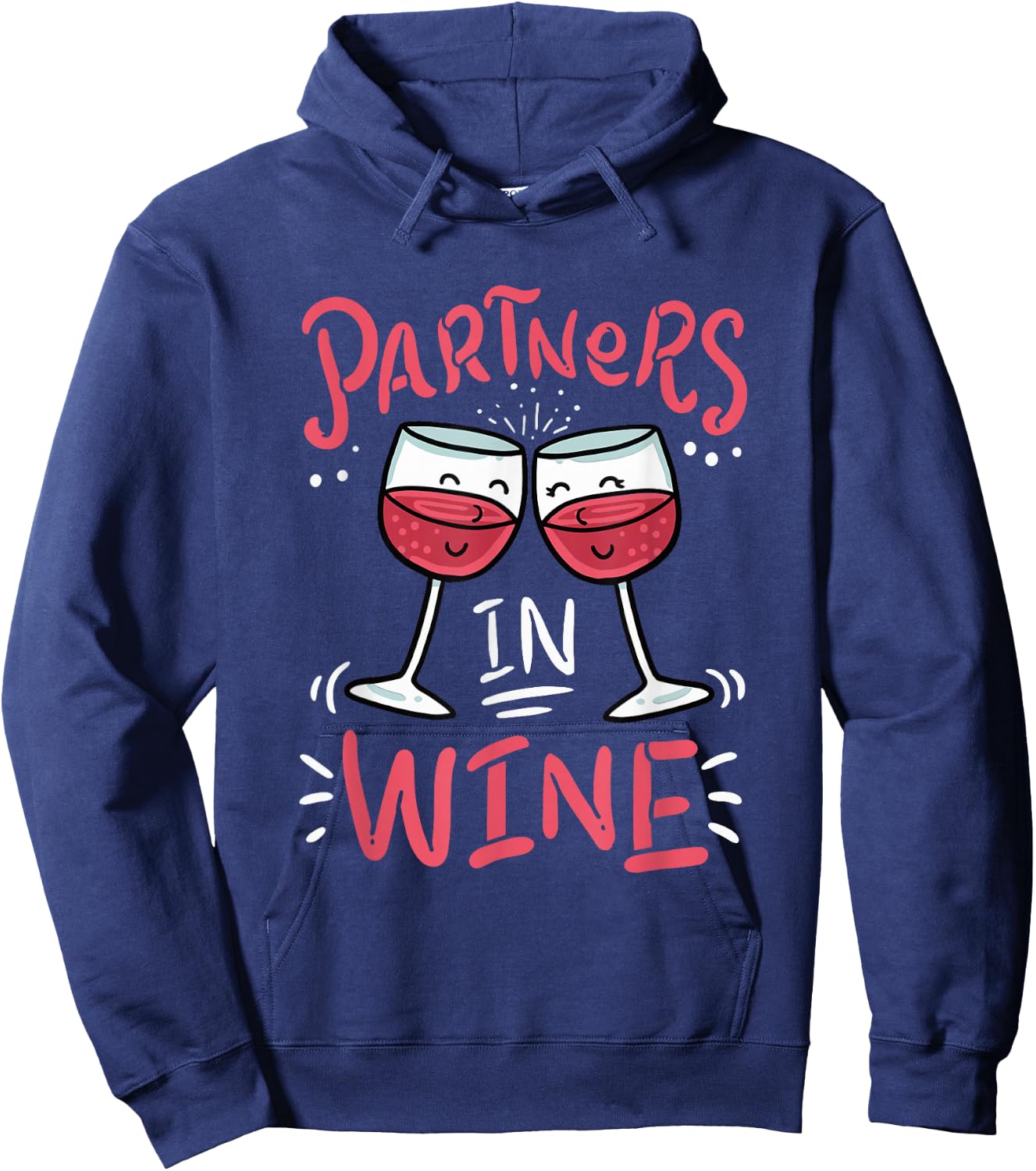 Partners in Wine, Funny Drinking Hoodie - Hoodie | Navy