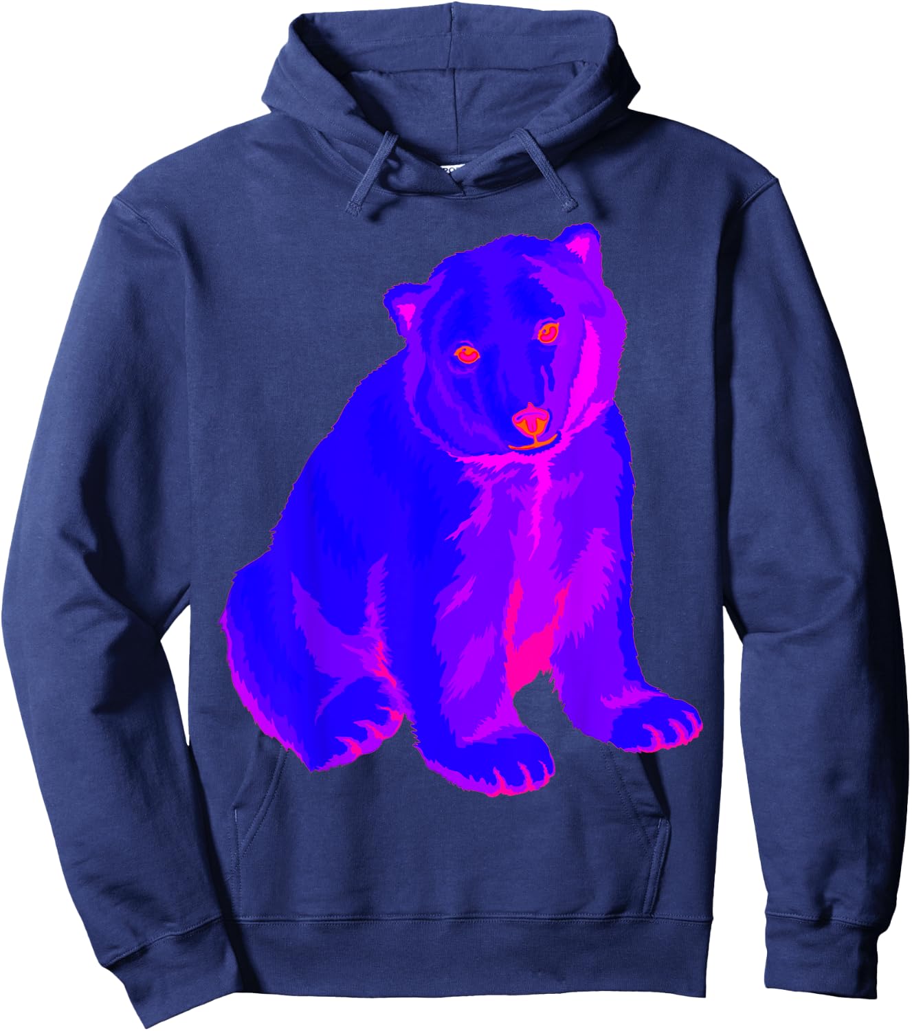 EDM Electronic Techno Polar Bear Trippy Rave Shirt Hoodie - Hoodie | Navy