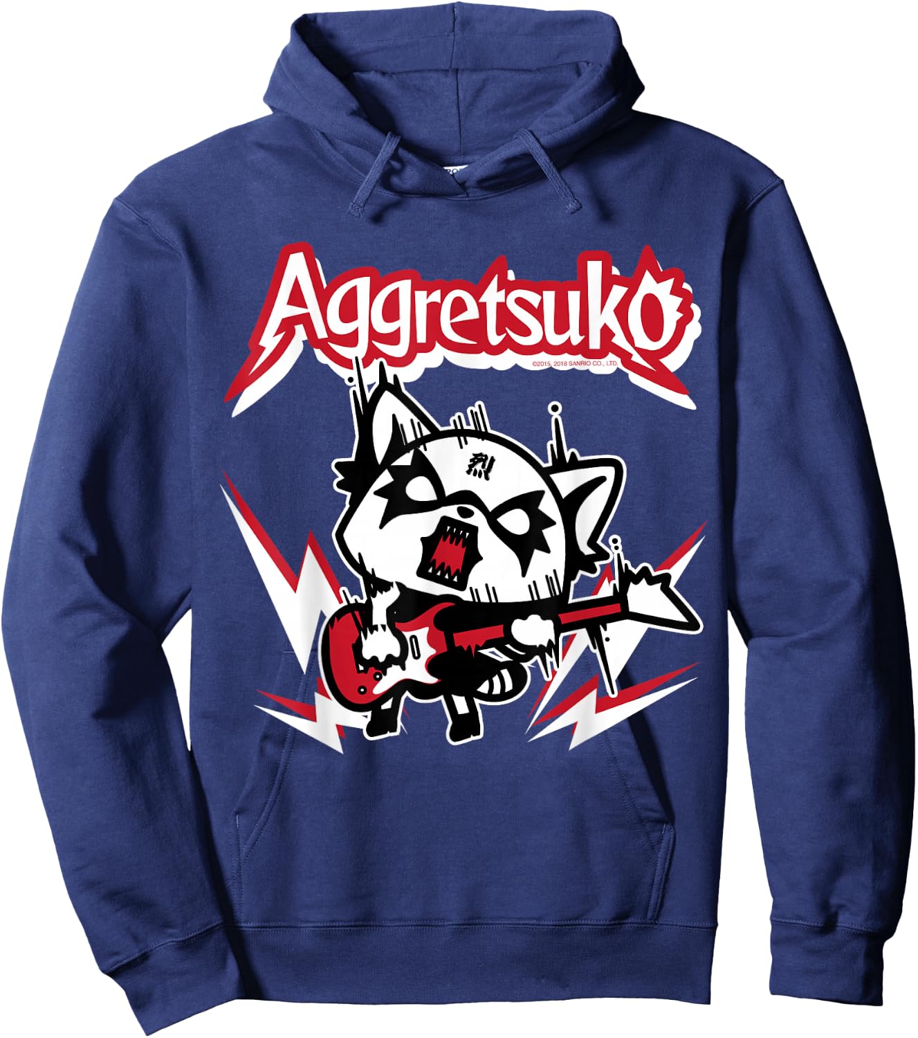 Aggretsuko Rocker Rage Shirt Hoodie - Hoodie | Navy