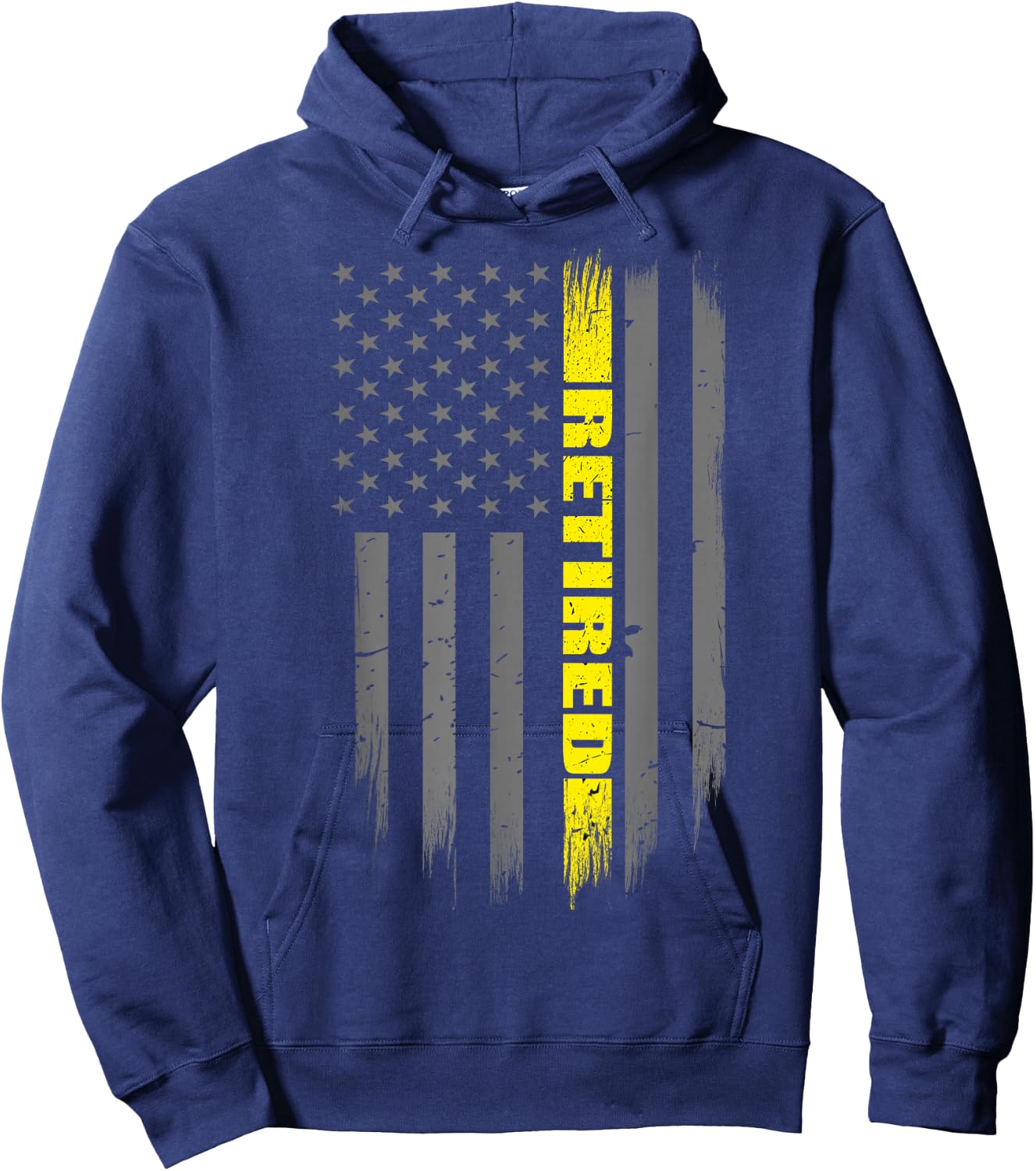 Retired 911 Dispatcher Gift - Thin Gold Line Flag Hoodie - Hoodie | Navy