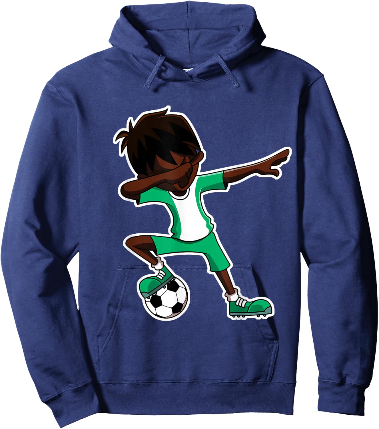 Dabbing Soccer Boy Nigeria Shirt, Nigerian Flag Jersey, Dab Hoodie - Hoodie | Navy