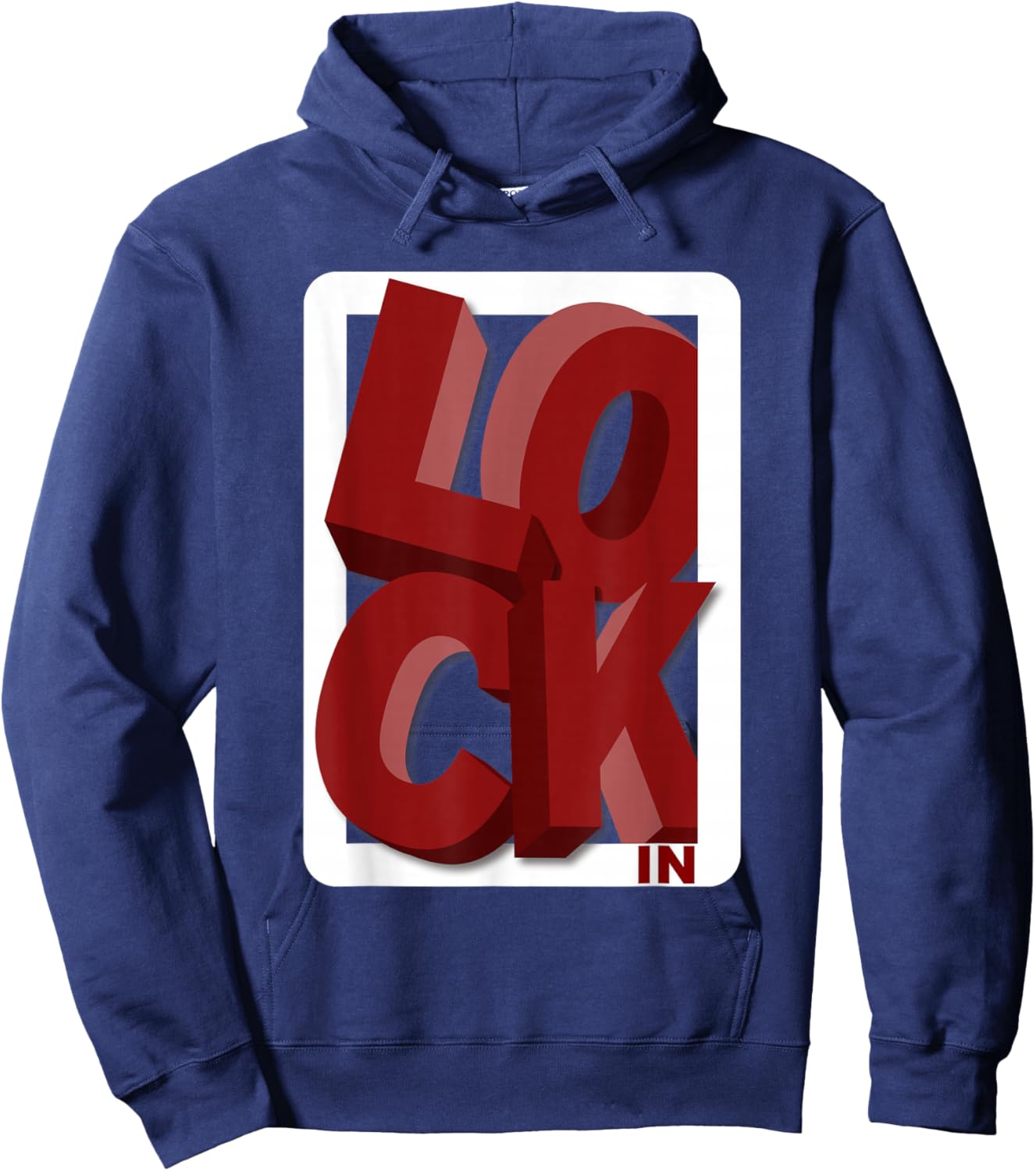 Maroon Red Burgundy LOCKED-IN Maroon Red Burgundy Graphic Hoodie - Hoodie | Navy