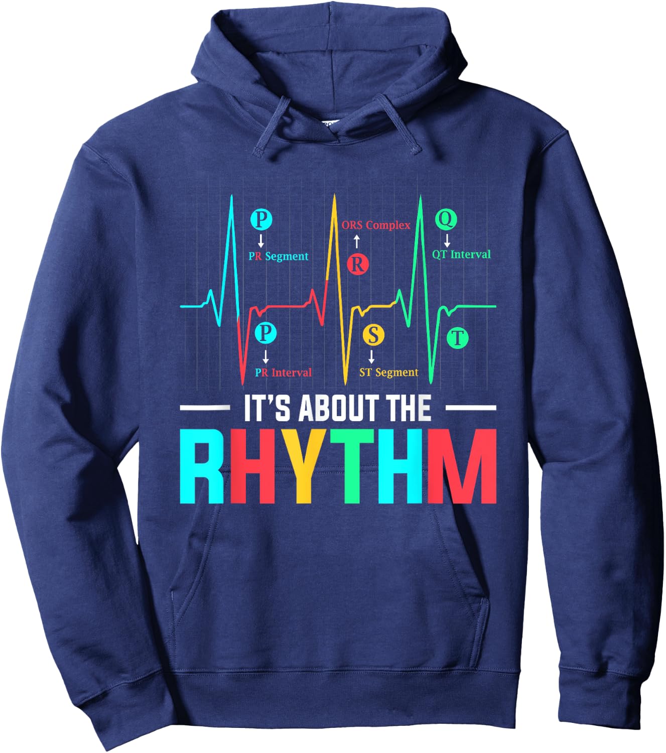 Cardiac Nurse CVICU EKG ECG Heart Rythm Cardiology Hoodie - Hoodie | Navy
