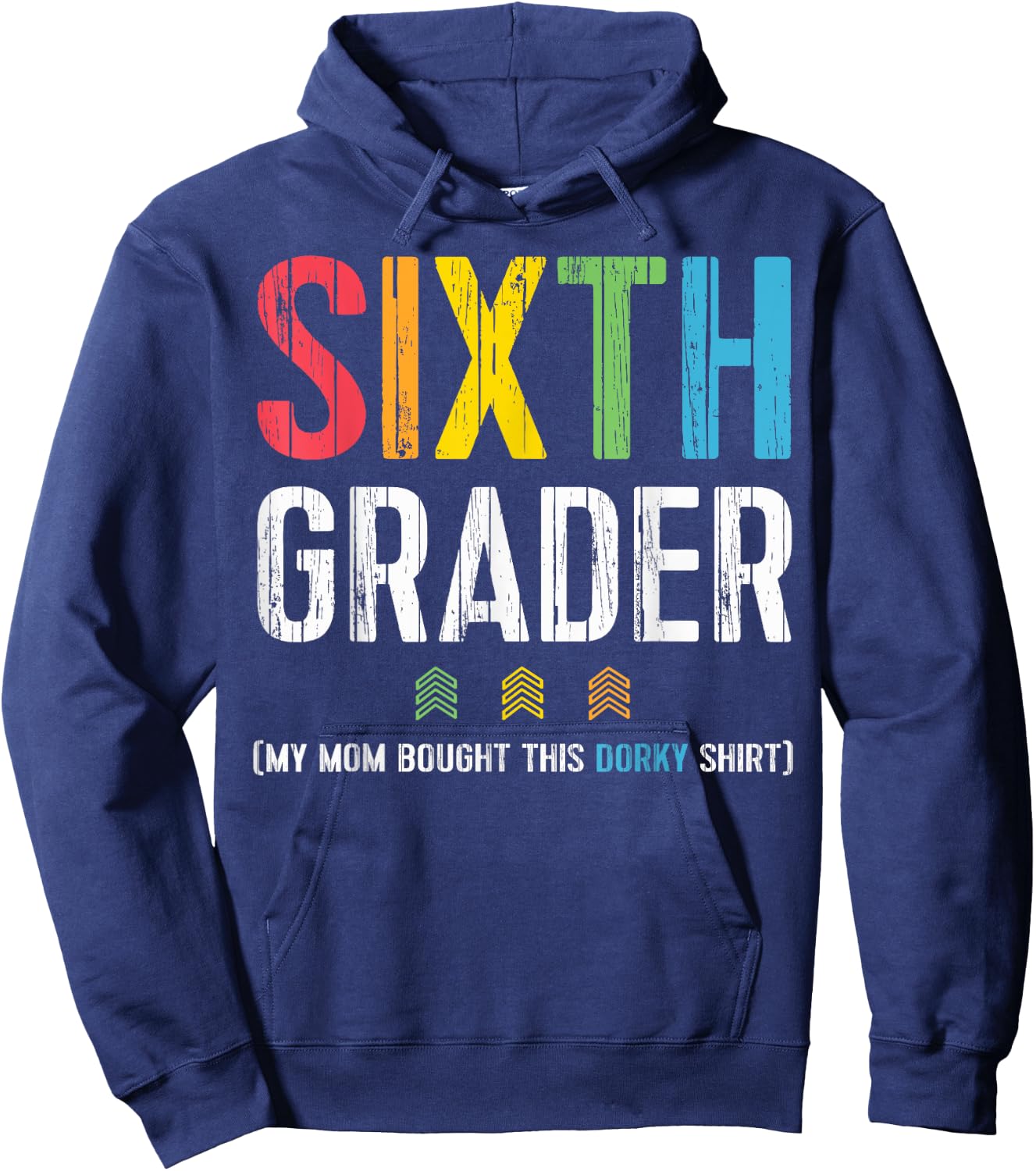 Cute First Day Of School Picture Shirt 6th Grade Hoodie - Hoodie | Navy